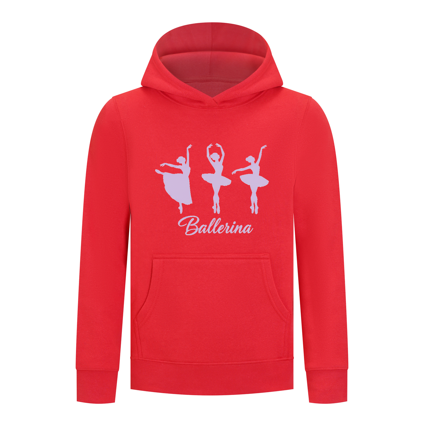 Everyday Kids Ballerina Girls Pullover Hoodie – Purple Dancer Silhouette Ballet Sweatshirt
