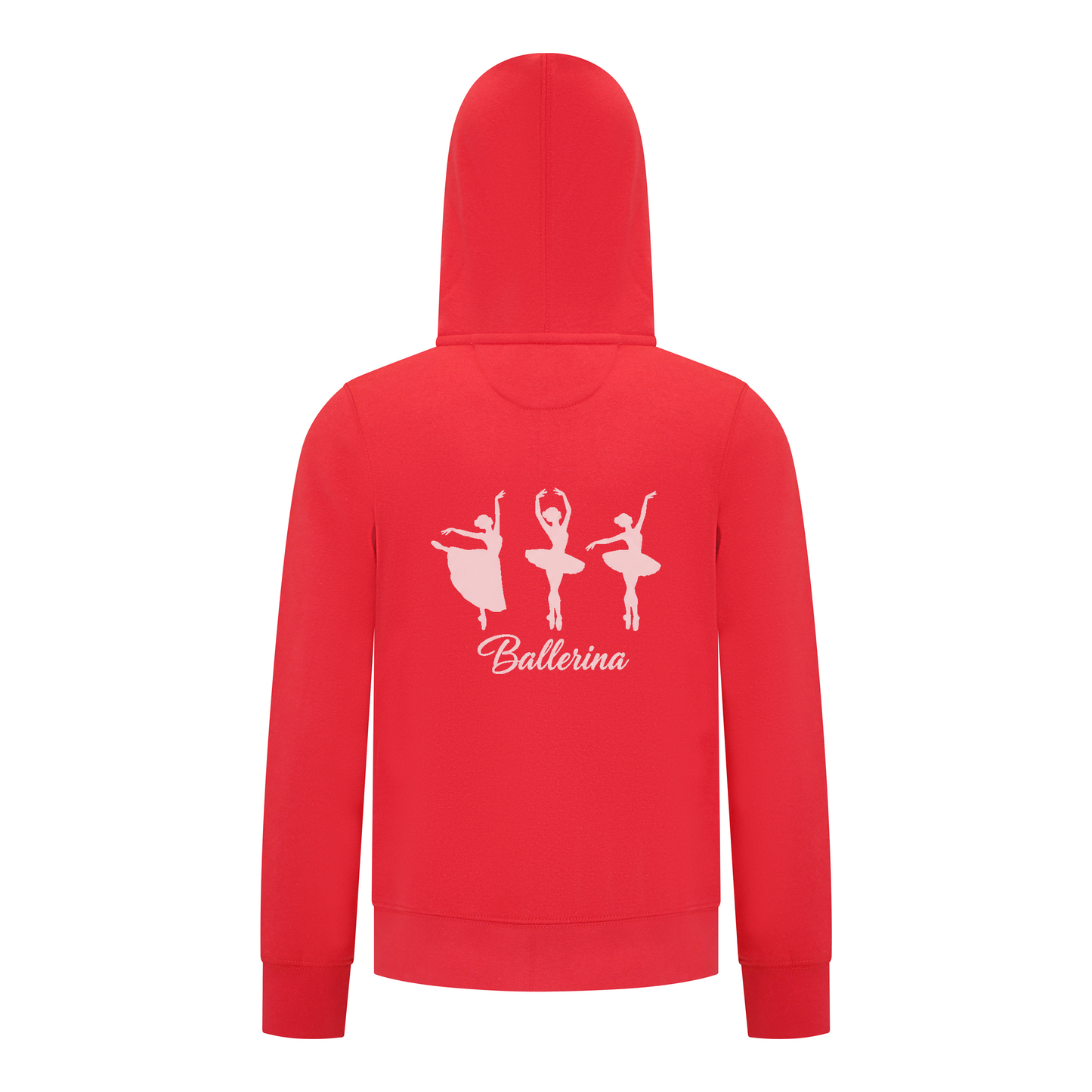 Everyday Kids Ballerina Girls Zip Up Hoodie – Pink Dancer Silhouette Ballet Sweatshirt