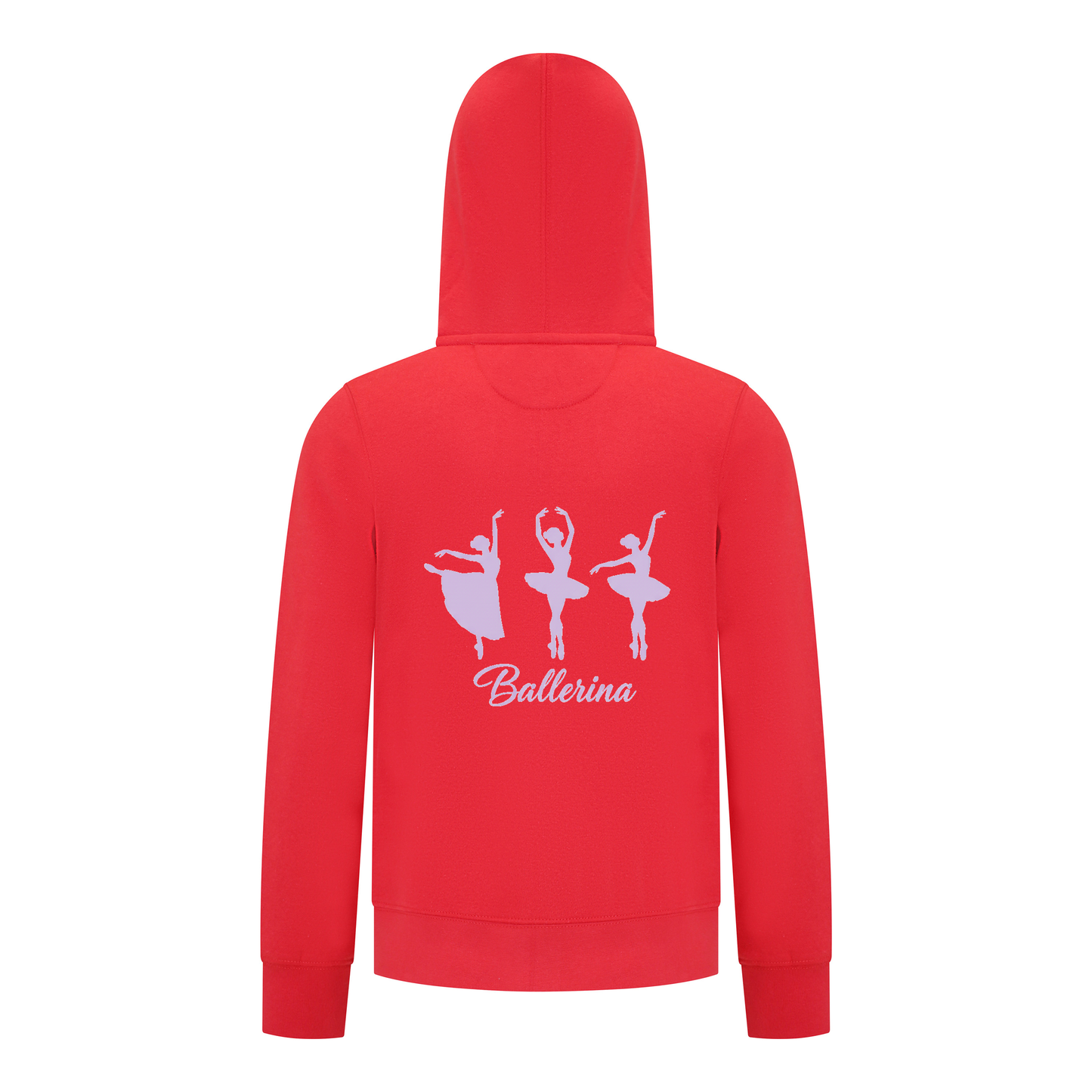 Everyday Kids Ballerina Girls Zip Up Hoodie – Purple Dancer Silhouette Ballet Sweatshirt