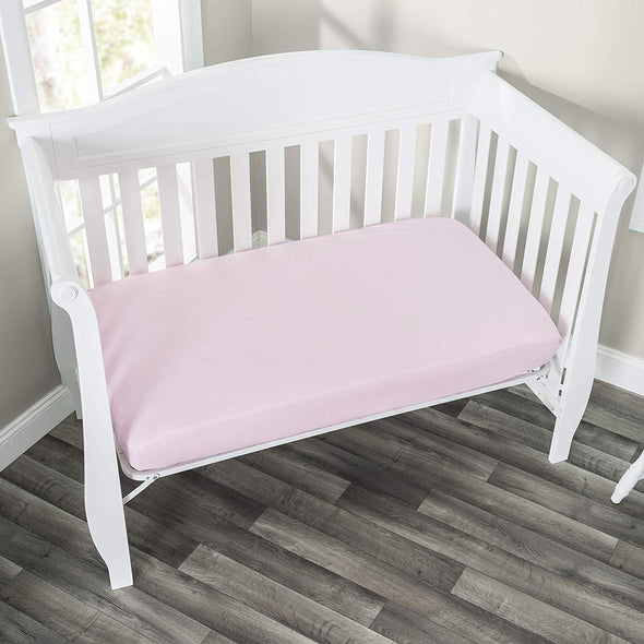 Pink/White 2-Pack Fitted Crib Sheets view from top