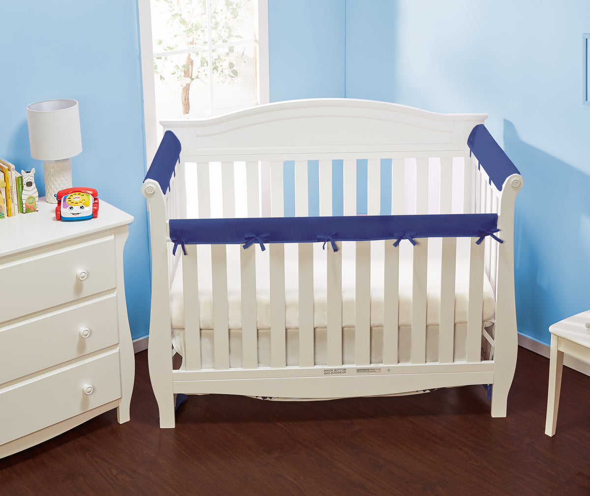 Navy 3 Piece Padded Baby Crib Rail Cover Set Everyday Kids