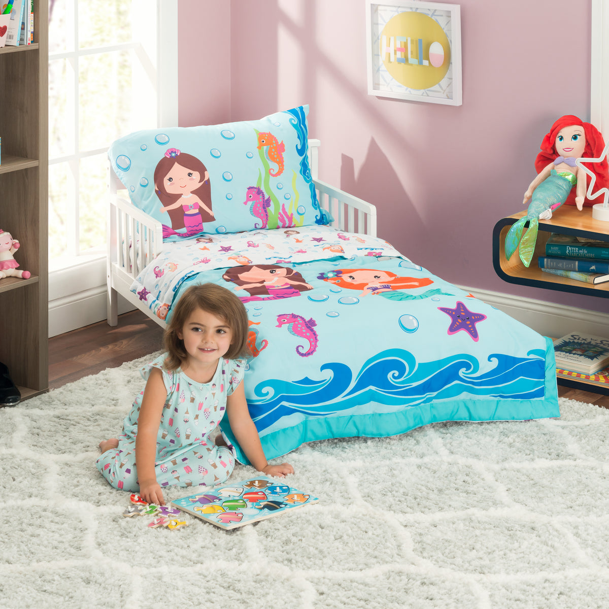 Undersea Mermaids Adventure 4Piece Toddler Bedding Set Everyday Kids
