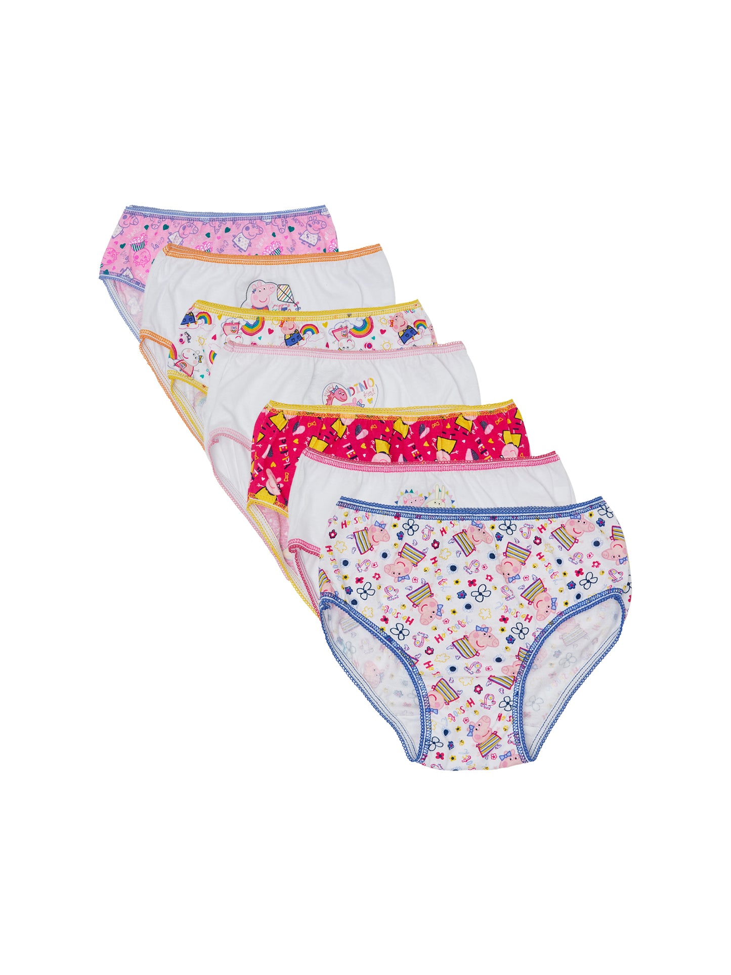 Peppa Pig Girls 7-Pack Panties – 100% Cotton Character Underwear Set
