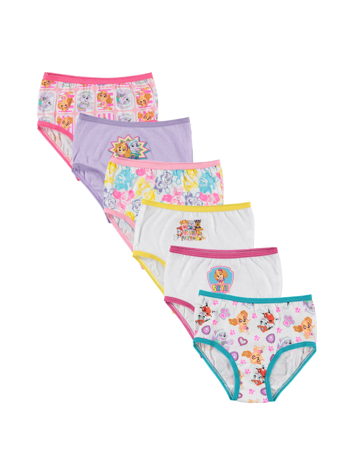 Nickelodeon Paw Patrol Toddler Girls 6-Pack Briefs – Soft Cotton Character Underwear