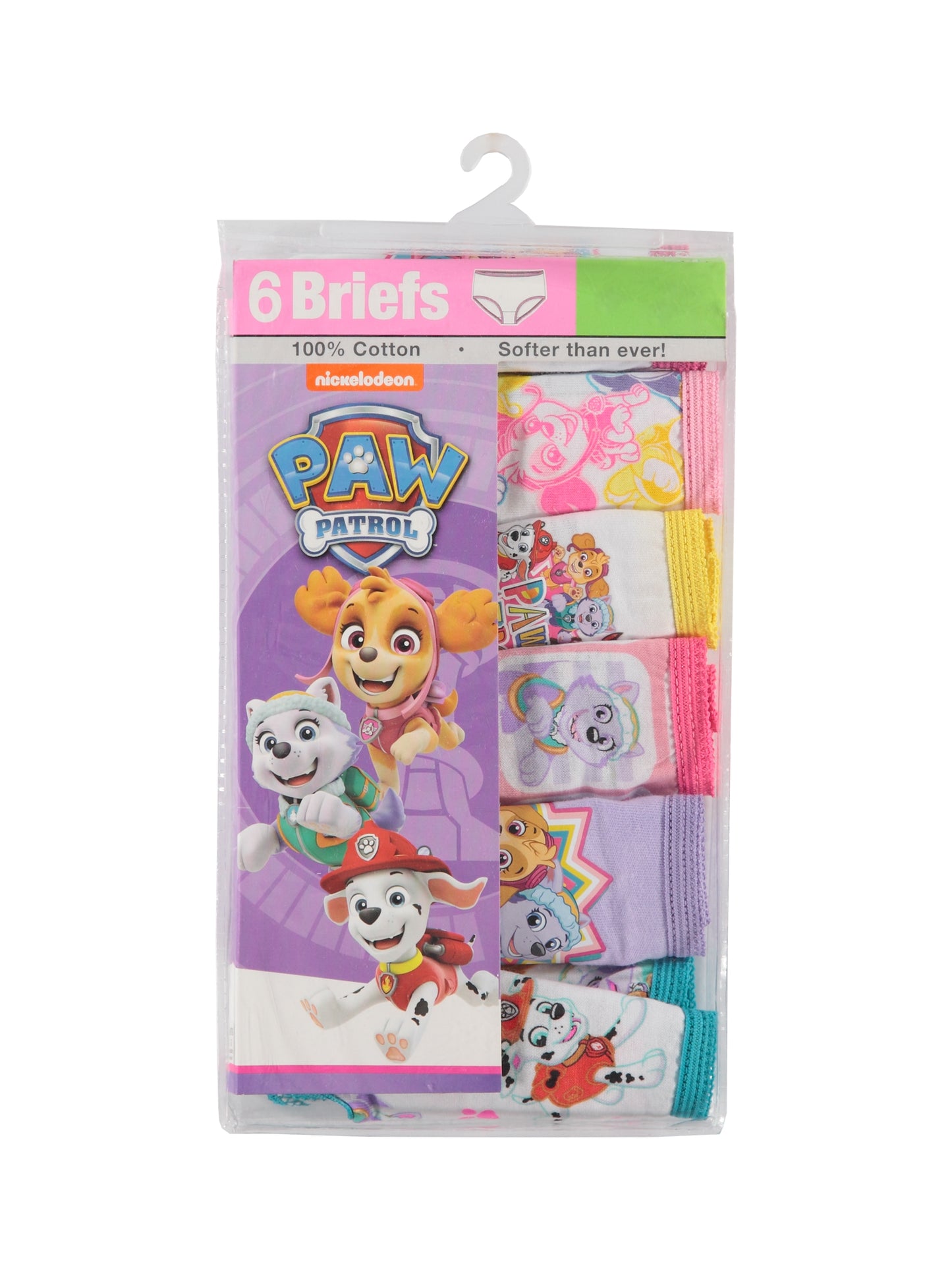 Nickelodeon Paw Patrol Toddler Girls 6-Pack Briefs – Soft Cotton Character Underwear