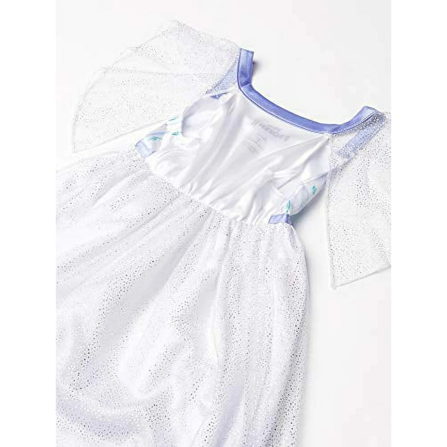 Disney Frozen II Elsa Girls White Nightgown Sleepwear with Shimmer Tulle Overlay – Soft Princess Pajamas for Toddlers