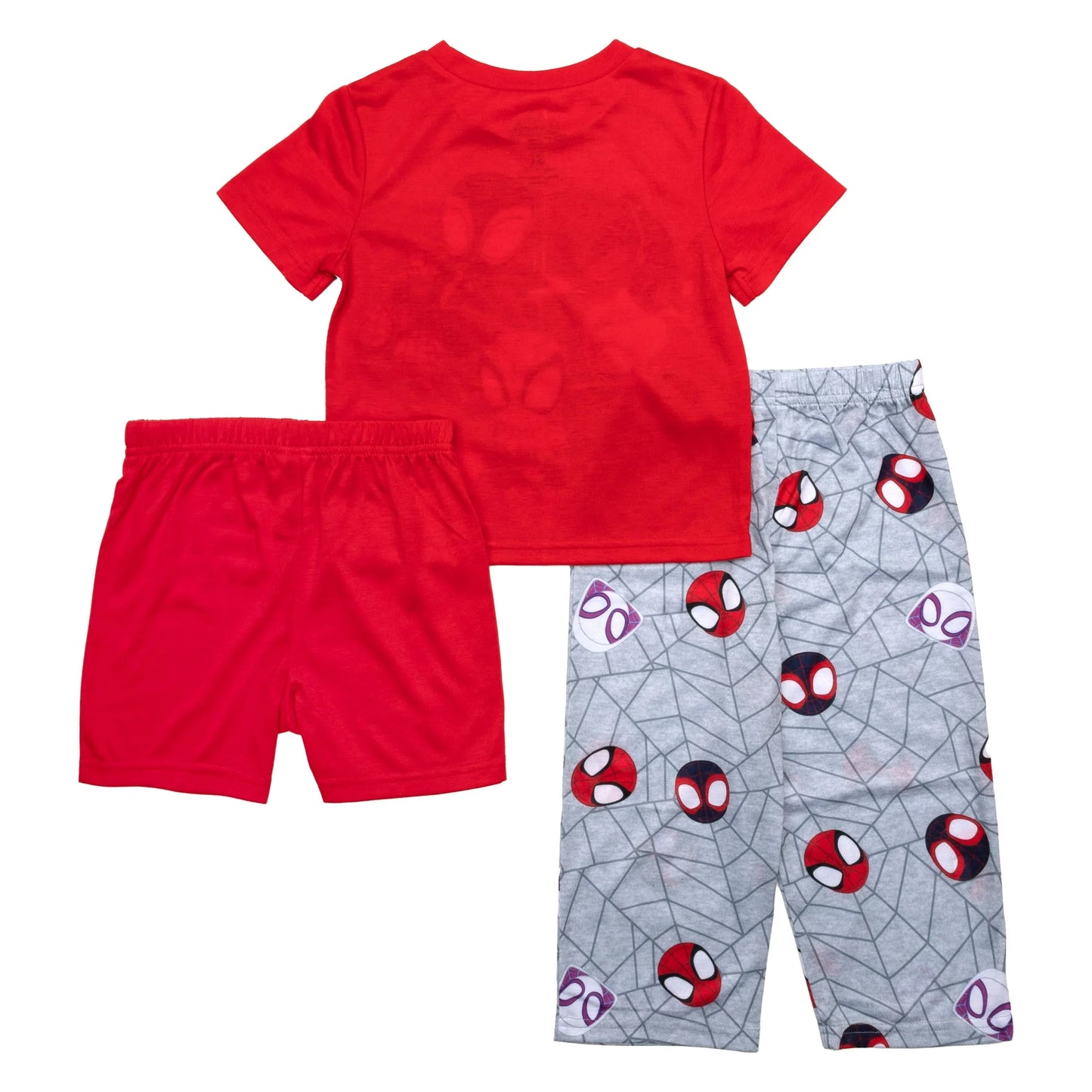 Spidey and His Amazing Friends 3-Piece Toddler Boys Pajama Set – Top, Pants, Shorts Sleepwear