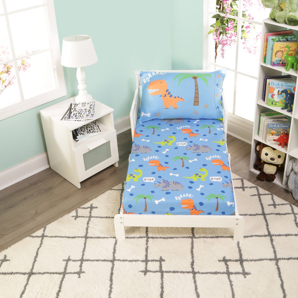4 Piece Toddler Bedding Set – Roaring Dinosaurs