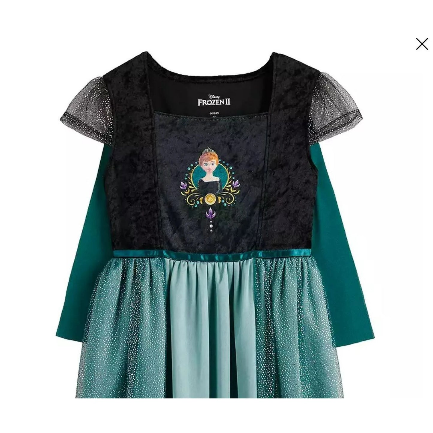 Disney Frozen Anna Girls Nightgown Sleepwear with Shimmer Tulle Overlay – Soft Princess Sleep Dress for Kids