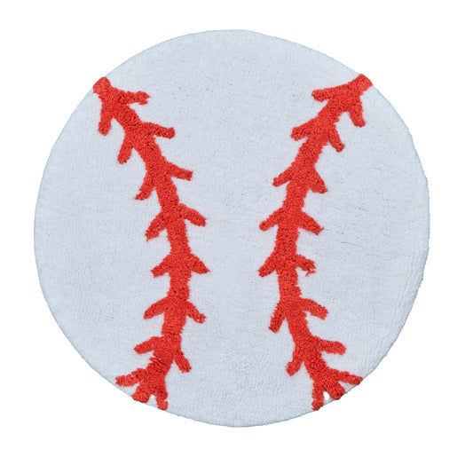 Baseball Bedroom or Bathroom Rug - 25 in. Round