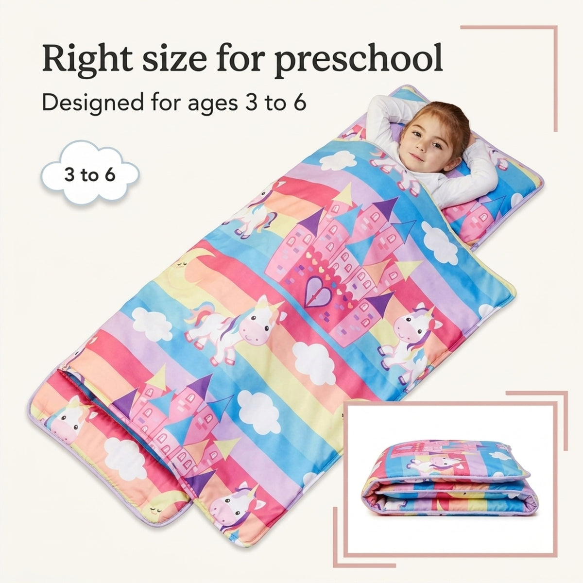 Unicorn Dreams Nap Mat with Pillow