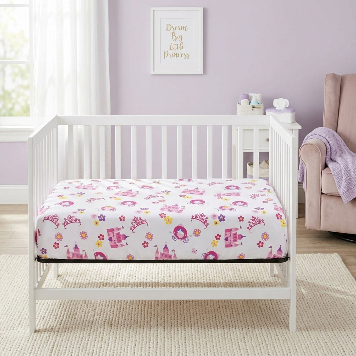 Princess/Lavender 2-Pack Fitted Crib Sheet