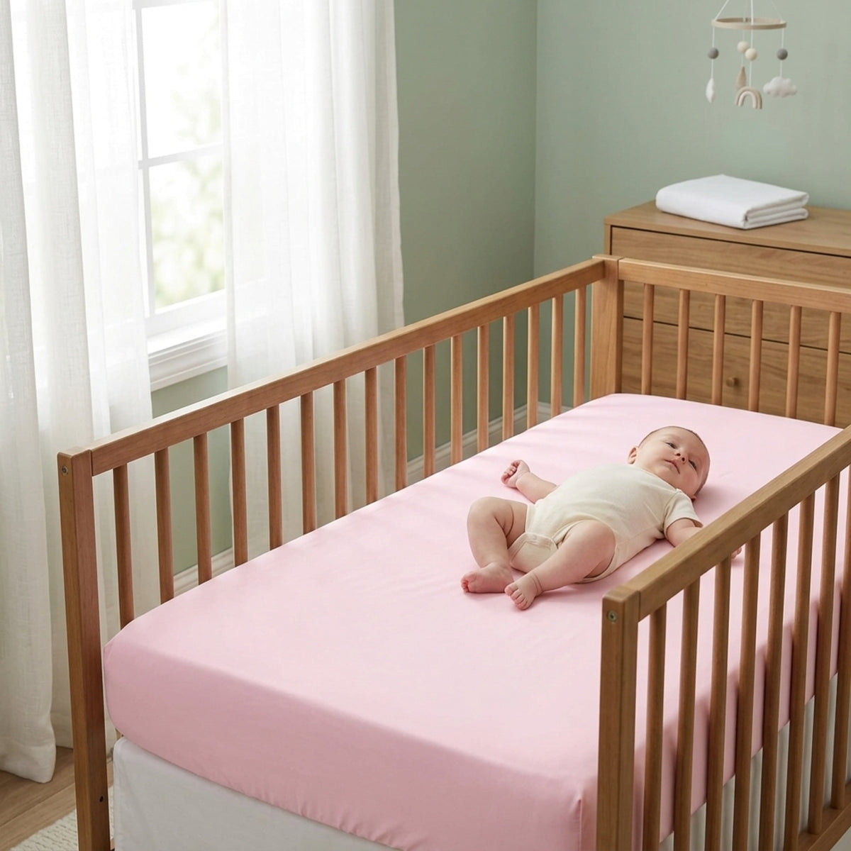 Pink/White 2-Pack Fitted Crib Sheets