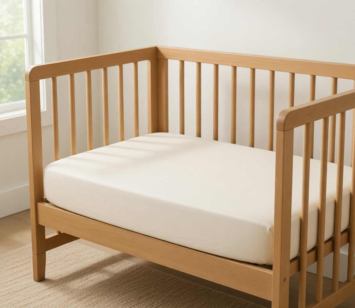 Beige Fitted Crib Sheet