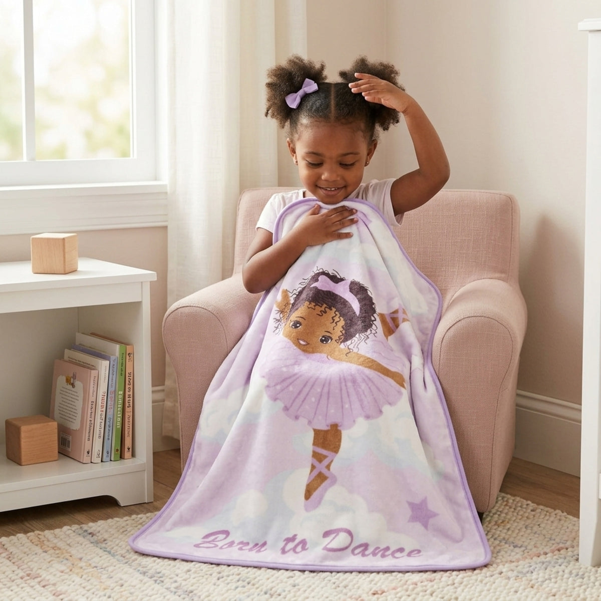Toddler Throw Blanket - Born to Dance African American Ballerina
