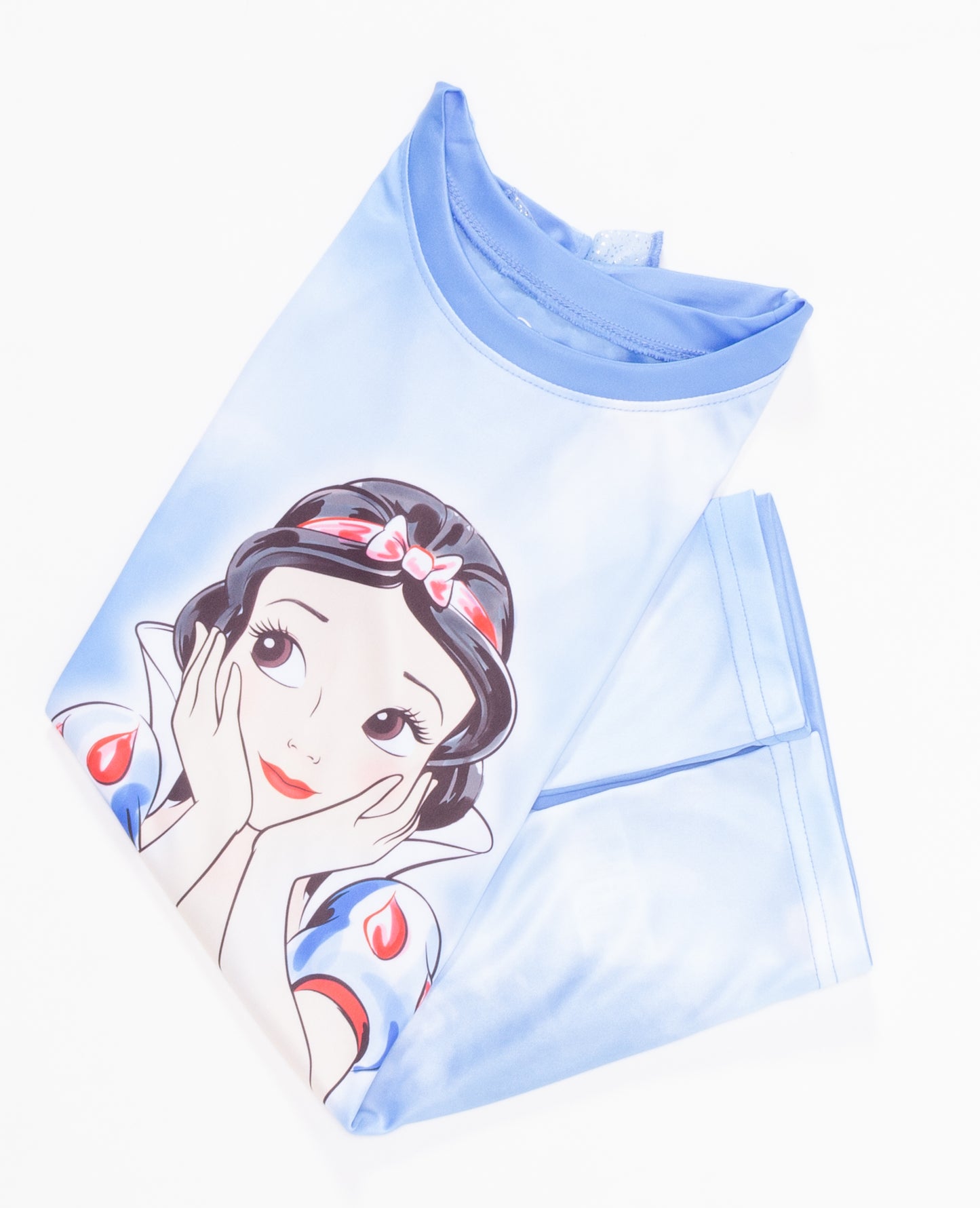 Disney Snow White Girls Blue Nightgown Sleepwear – Soft Short Sleeve Character Pajamas for Kids