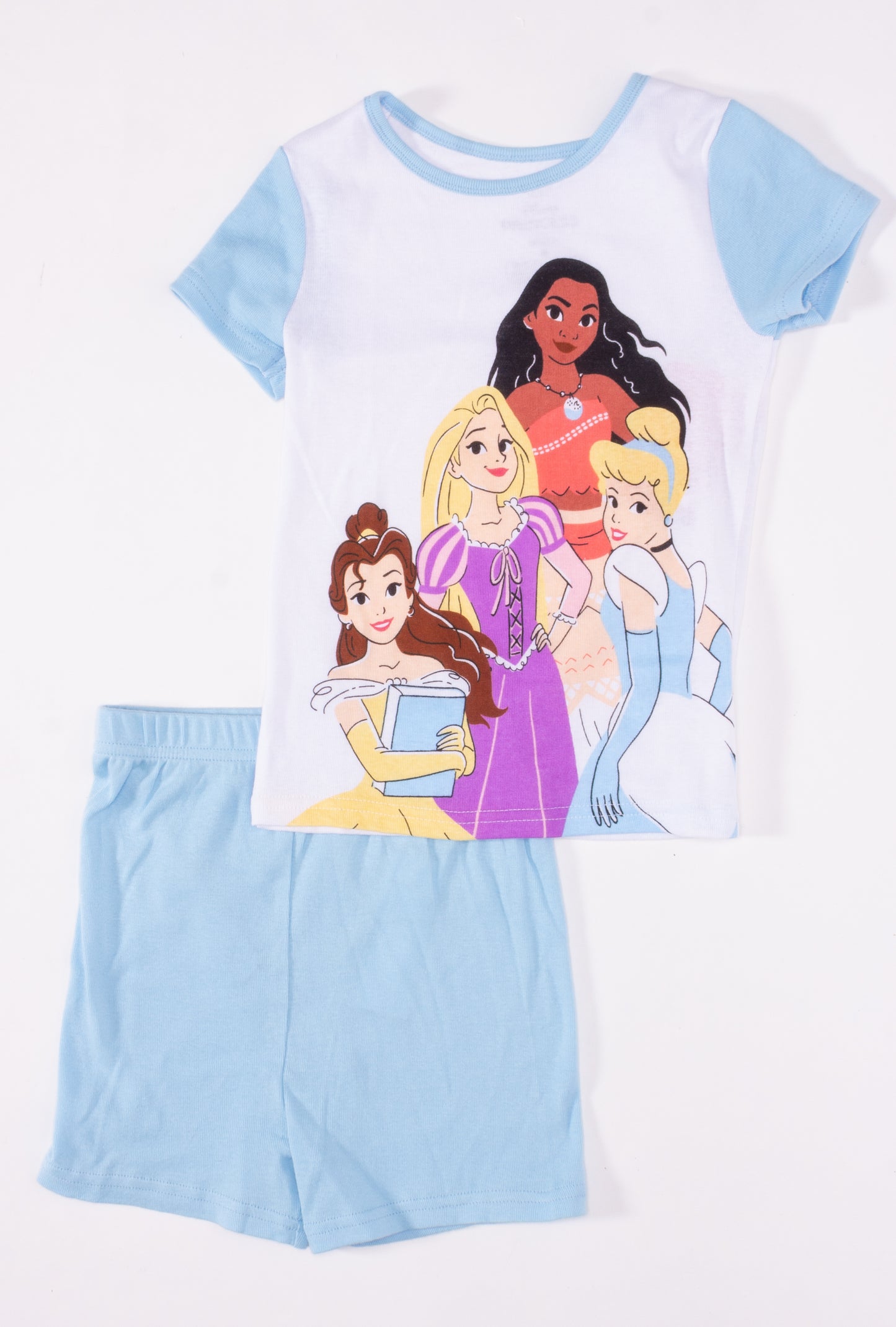 Disney Princess Toddler Girls 4-Piece Pajama Set – Short Sleeve Tops, Shorts and Pants Mix and Match Sleepwear