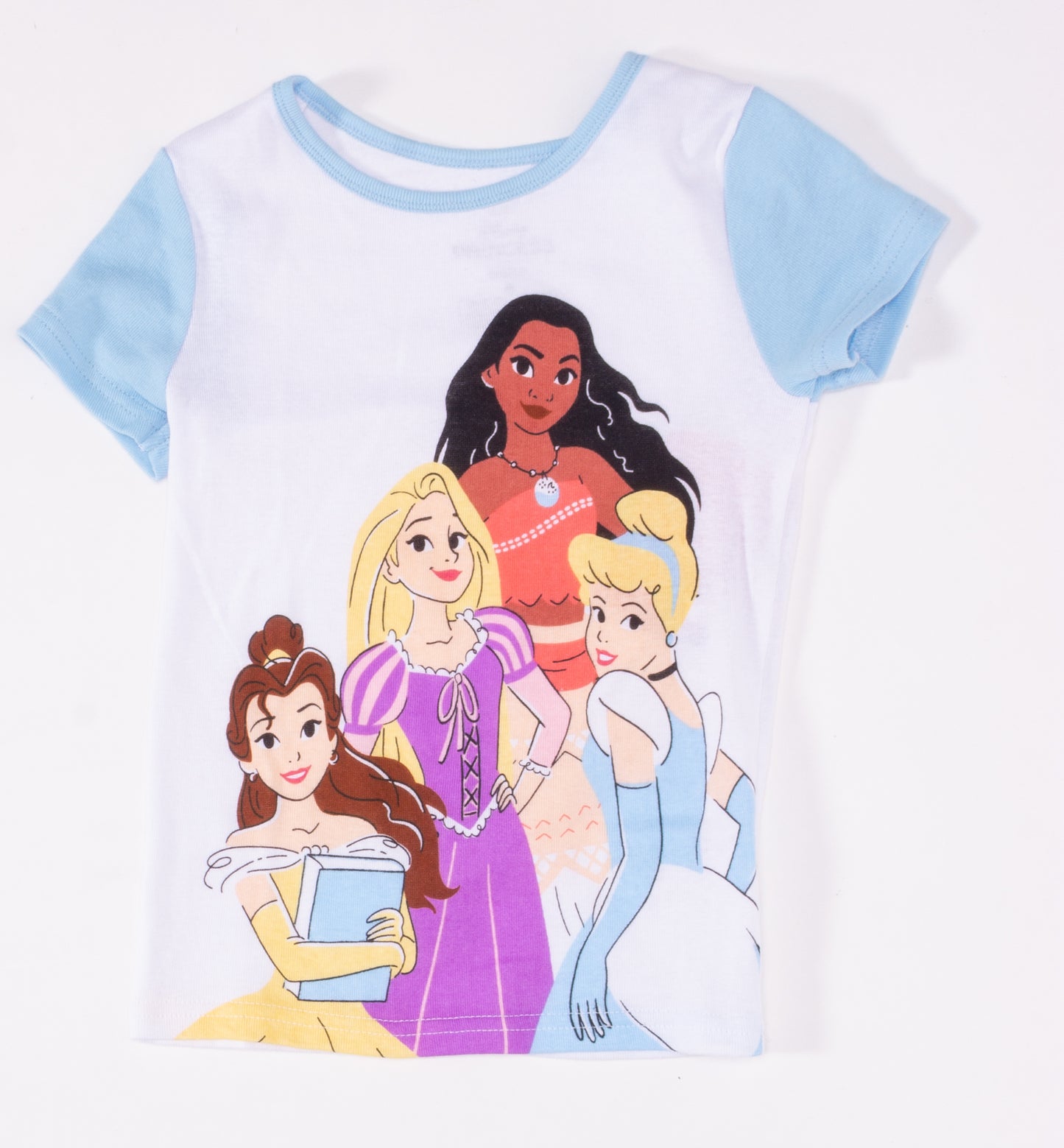 Disney Princess Toddler Girls 4-Piece Pajama Set – Short Sleeve Tops, Shorts and Pants Mix and Match Sleepwear