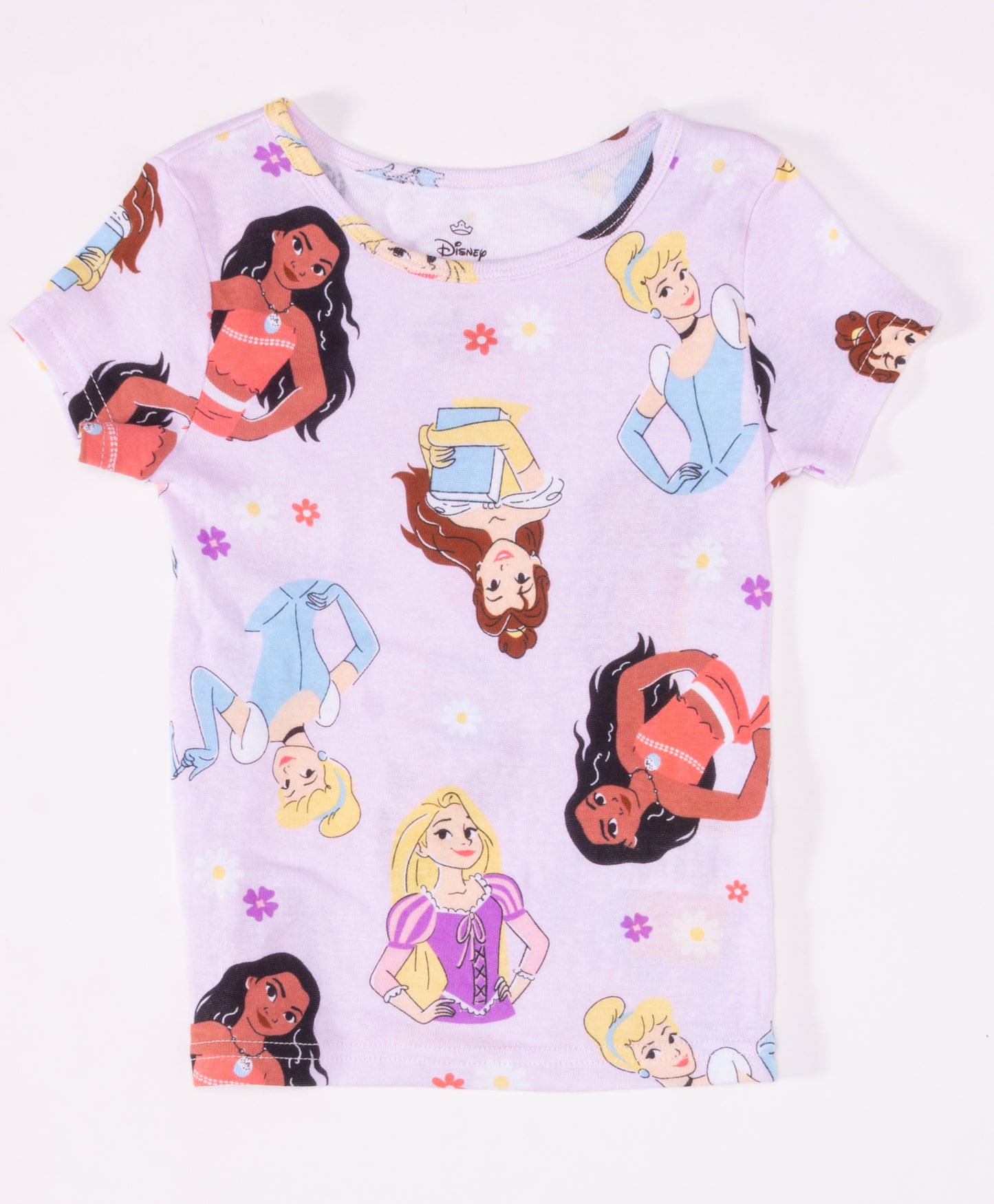 Disney Princess Toddler Girls 4-Piece Pajama Set – Short Sleeve Tops, Shorts and Pants Mix and Match Sleepwear