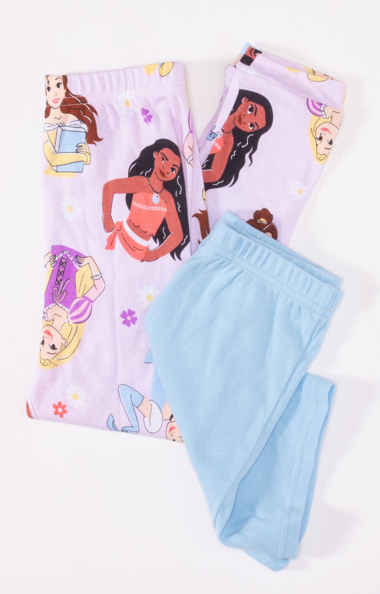 Disney Princess Toddler Girls 4-Piece Pajama Set – Short Sleeve Tops, Shorts and Pants Mix and Match Sleepwear
