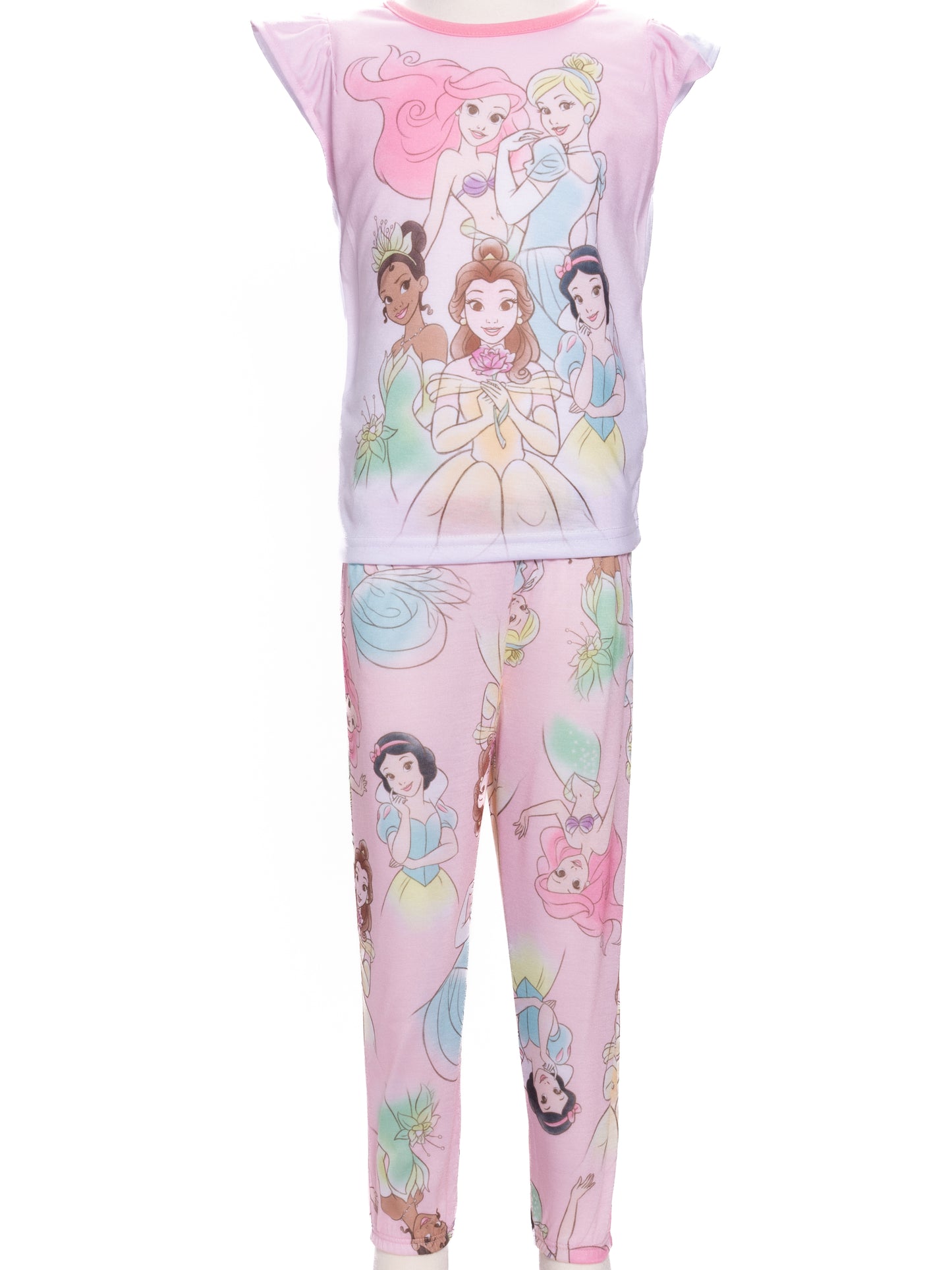 Disney Princess Toddler Girls Sleeveless Pajama Set – Flutter Sleeve Top and Printed Pajama Pants Sleepwear