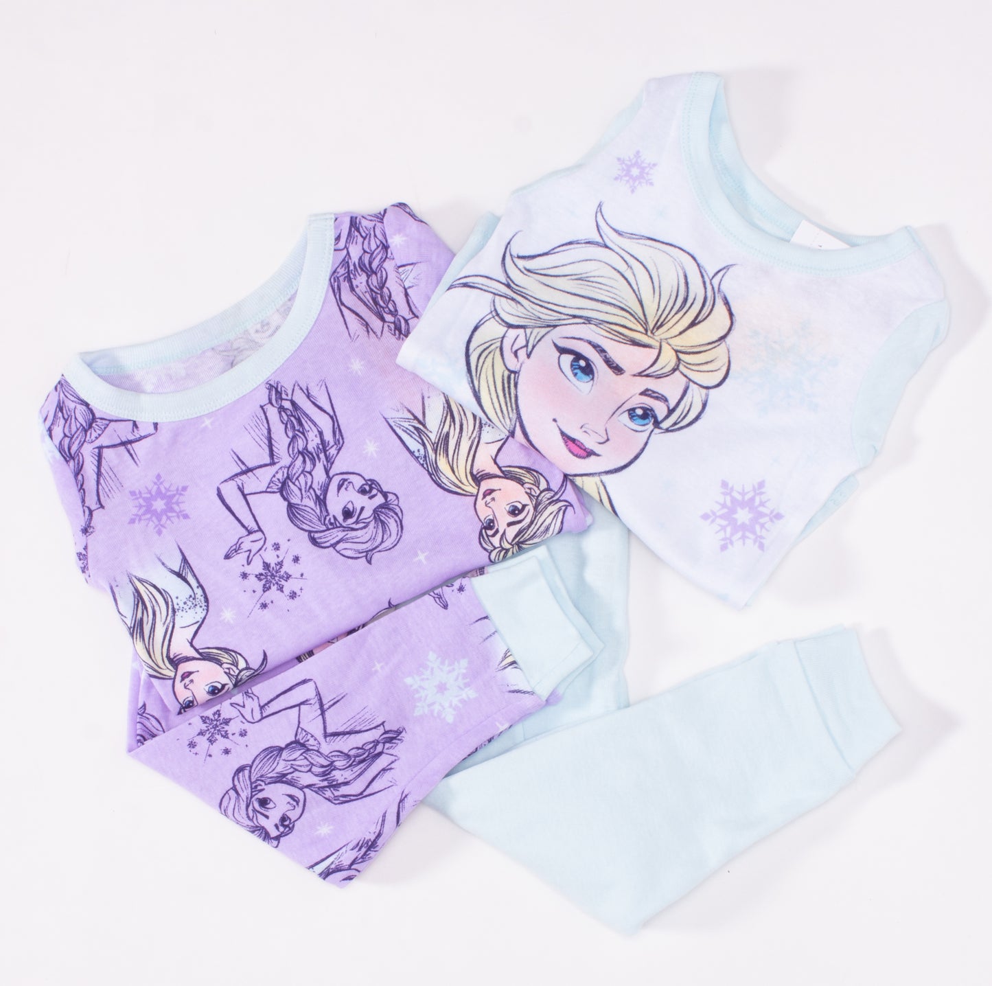 Disney Frozen Toddler Girls 4-Piece Pajama Set – Elsa Long Sleeve Tops and Matching Pajama Pants Sleepwear