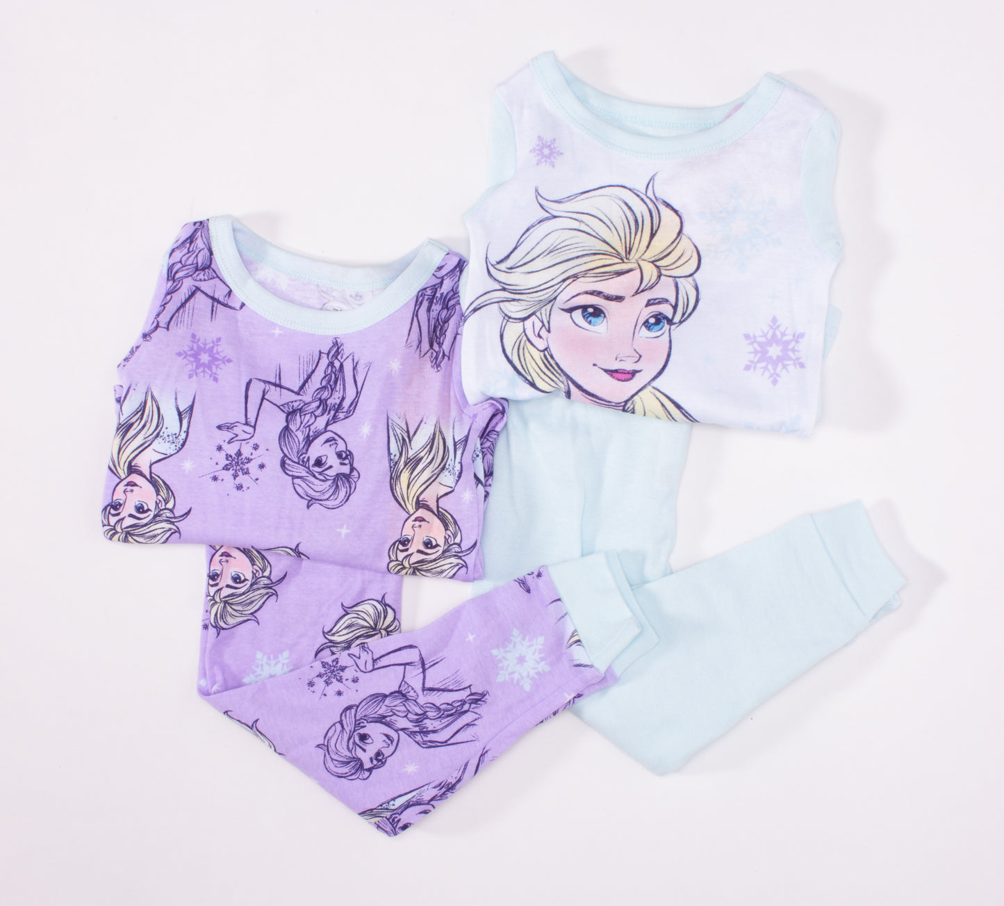 Disney Frozen Toddler Girls 4-Piece Pajama Set – Elsa Long Sleeve Tops and Matching Pajama Pants Sleepwear