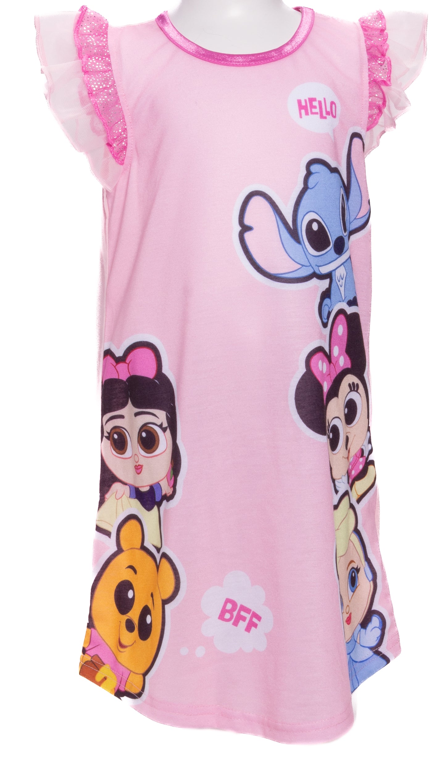 Disney Doorables Girls Nightgown – Sleeveless Character Sleep Dress Pajamas