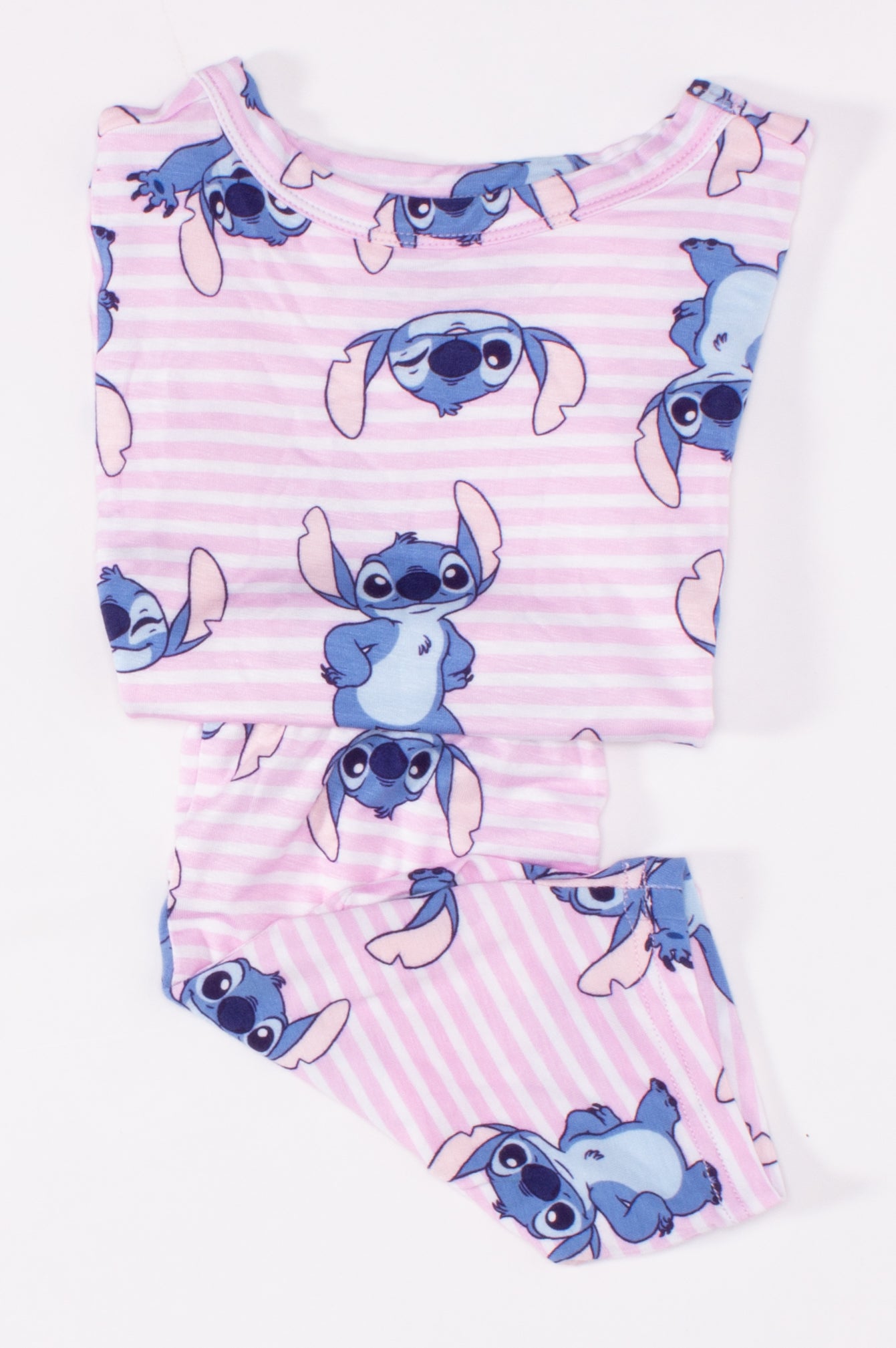 Disney Lilo & Stitch Girls Short Sleeve Pajama Set with Top and Pants – Soft Character Sleepwear for Kids