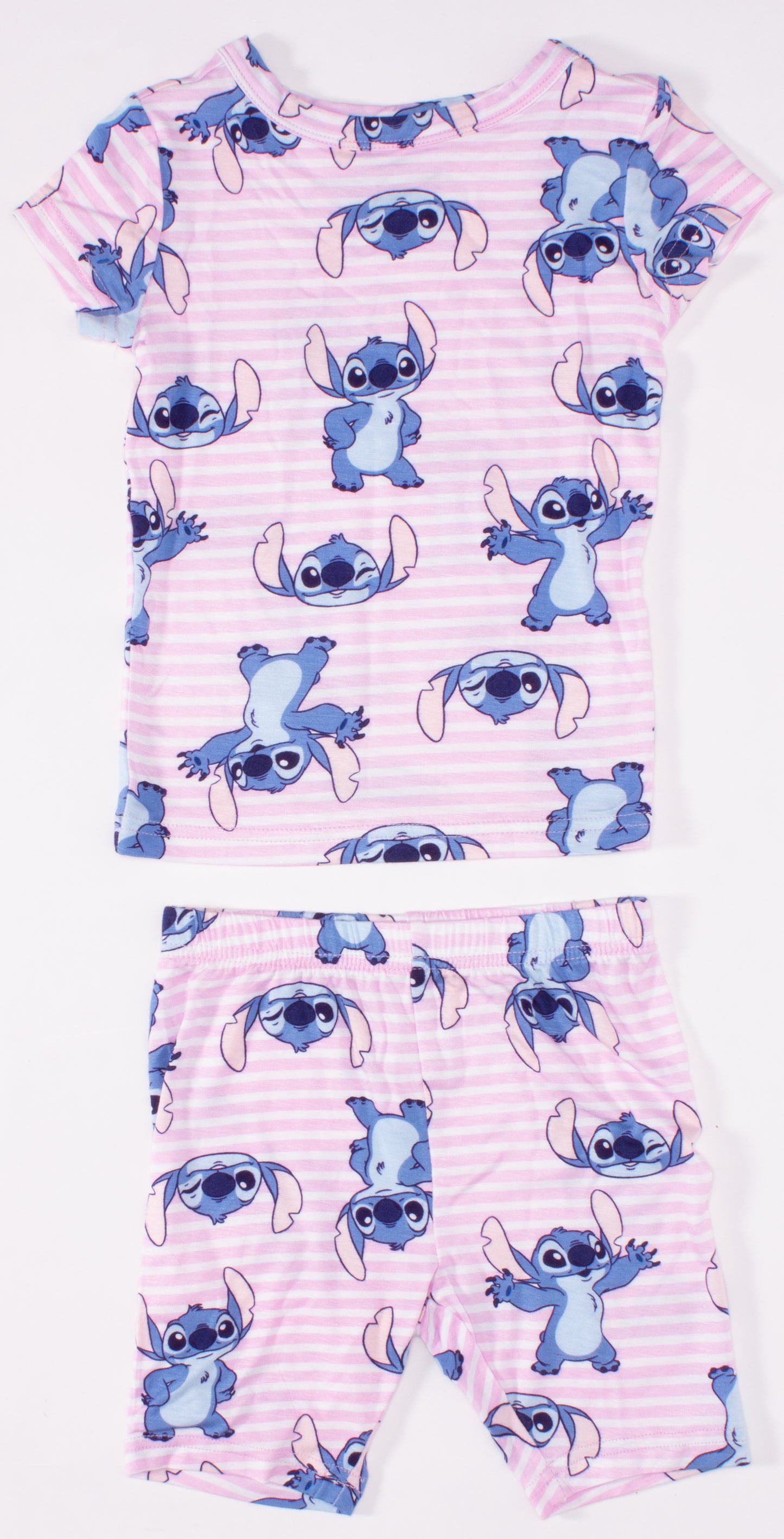 Disney Lilo & Stitch Girls Short Sleeve Pajama Set with Top and Pants – Soft Character Sleepwear for Kids