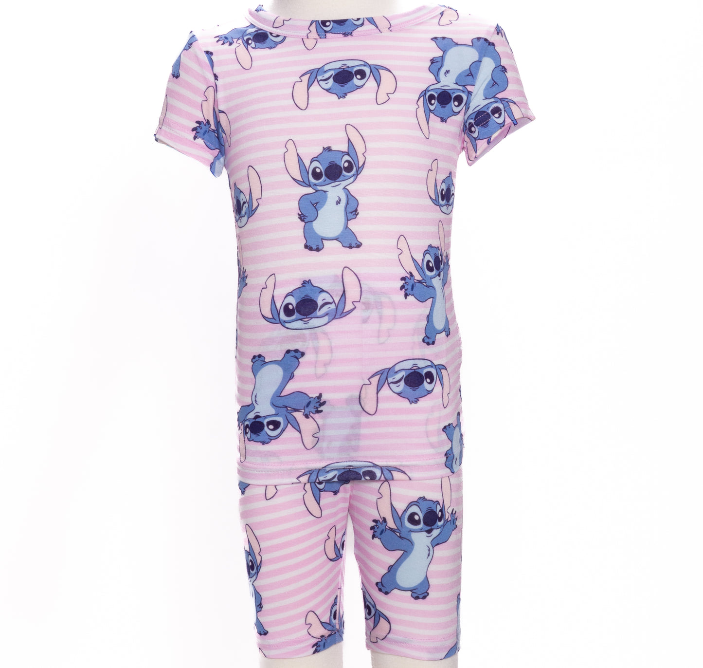 Disney Lilo & Stitch Girls Short Sleeve Pajama Set with Top and Pants – Soft Character Sleepwear for Kids