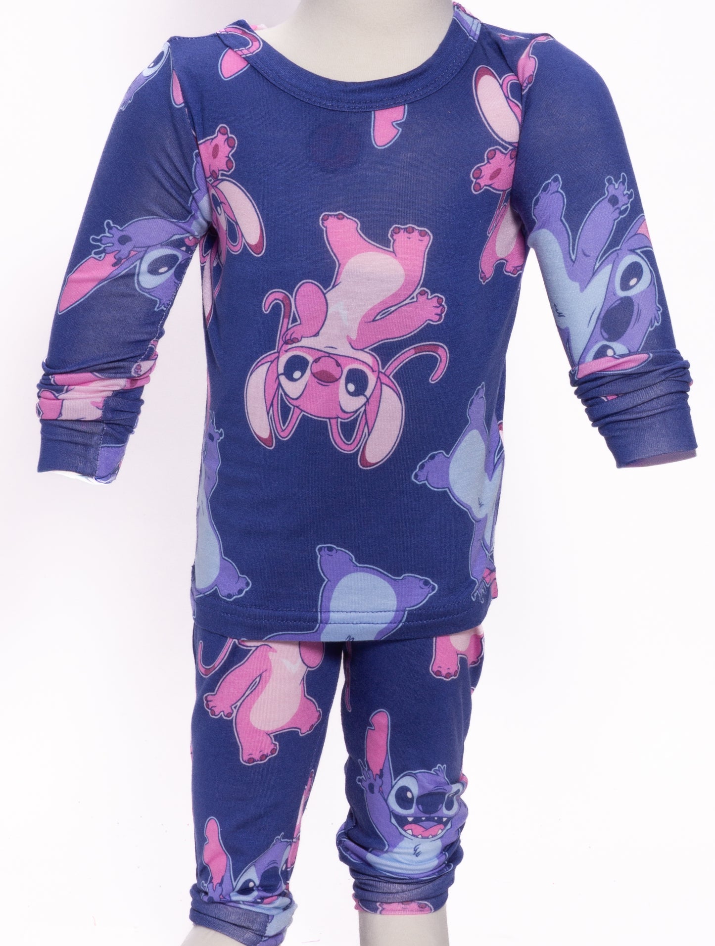 Disney Lilo & Stitch Toddler Girls 2-Piece Pajama Set – Long Sleeve Top and Matching Pants Character Sleepwear