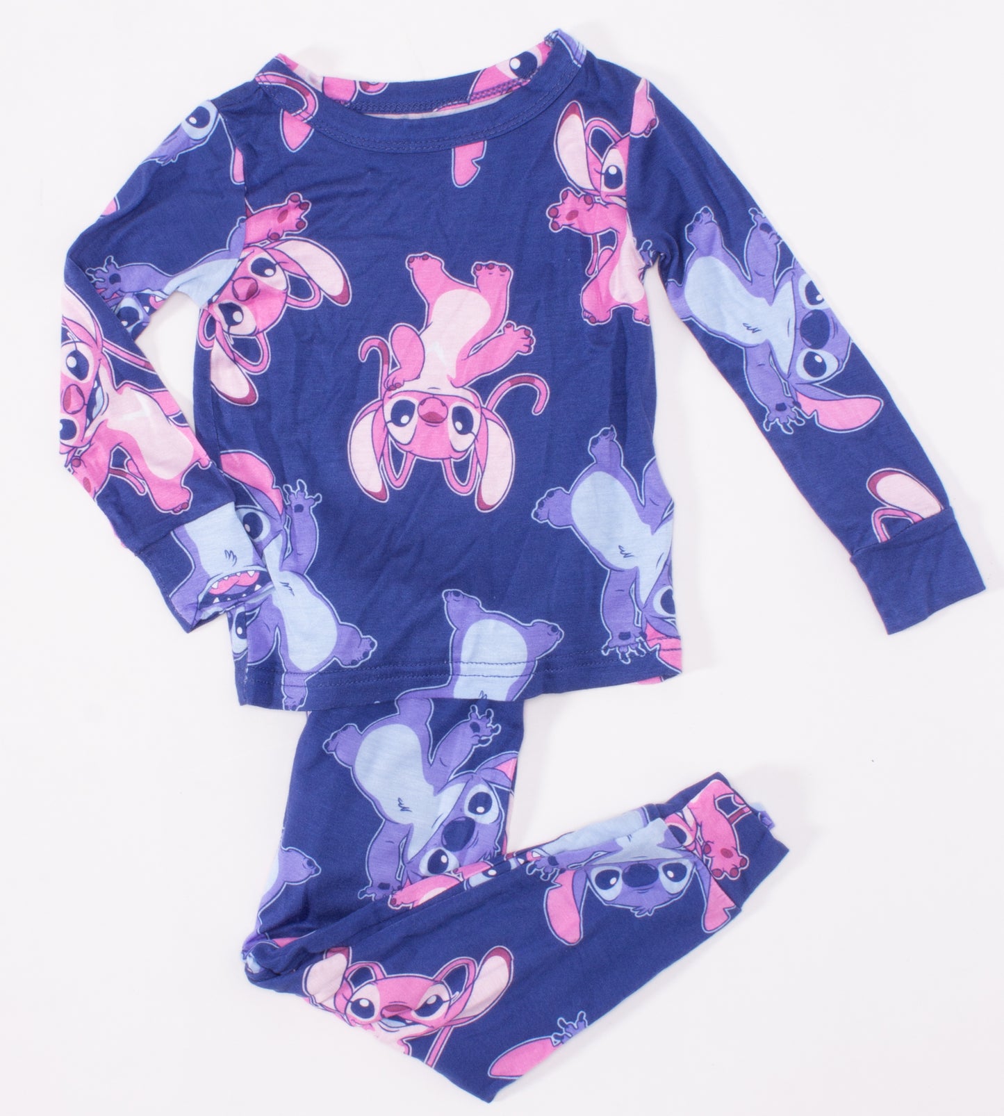 Disney Lilo & Stitch Toddler Girls 2-Piece Pajama Set – Long Sleeve Top and Matching Pants Character Sleepwear