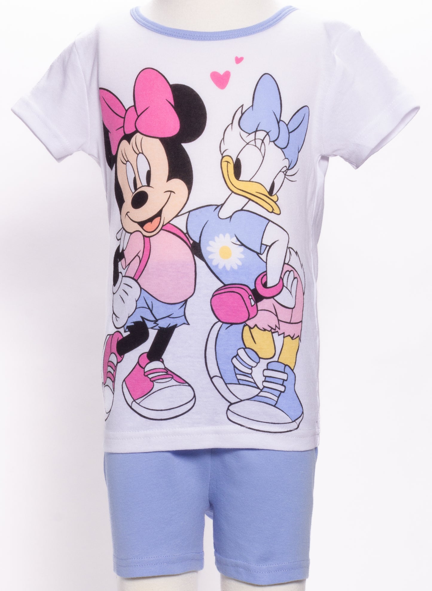 Disney Minnie Mouse Girls Short Sleeve 4 Piece Pajama Set with Top and Pants – Soft Character Sleepwear for Kids