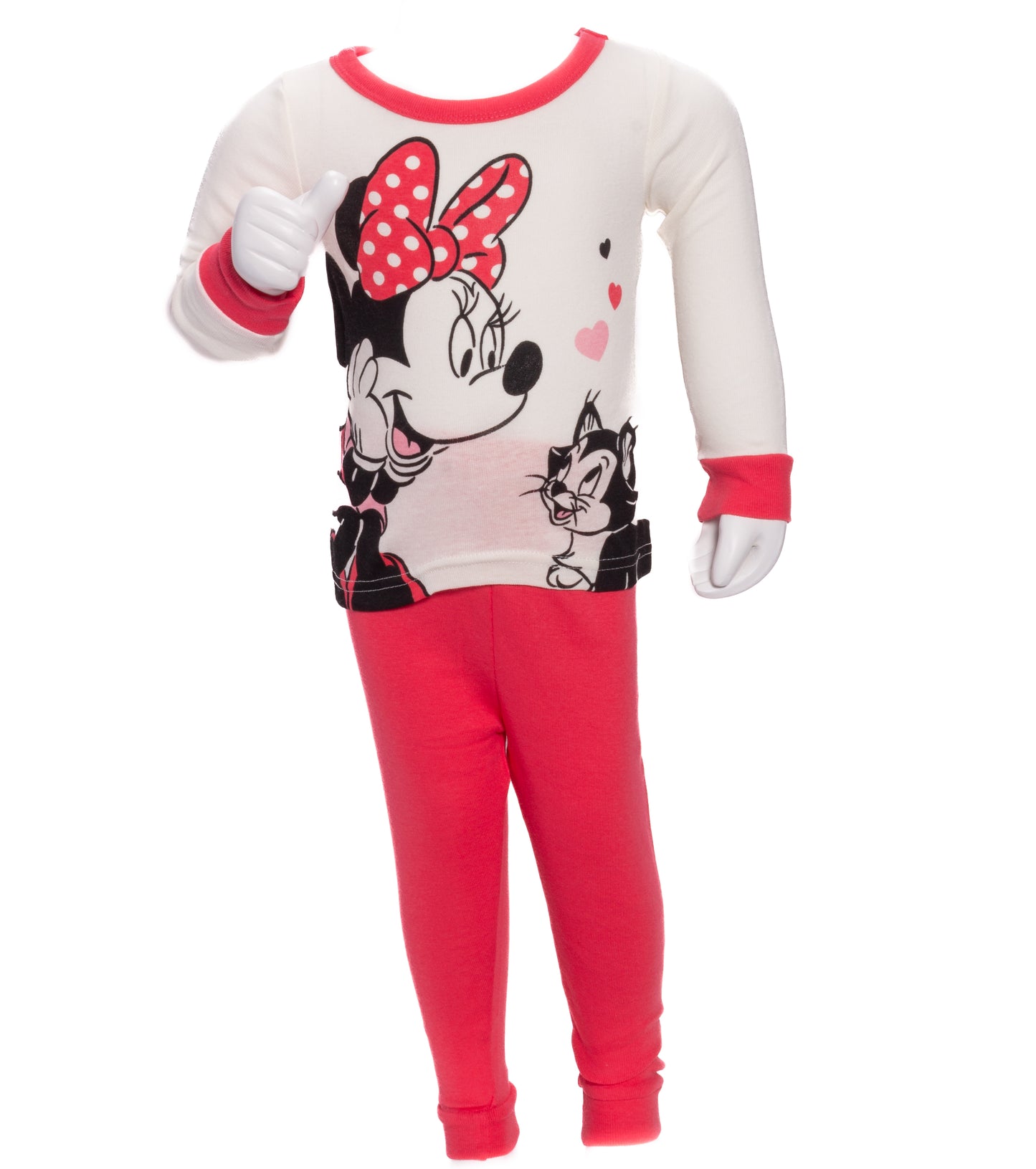 Disney Minnie Mouse and Figaro Toddler Girls 4-Piece Pajama Set – Short and Long Sleeve Character Sleepwear