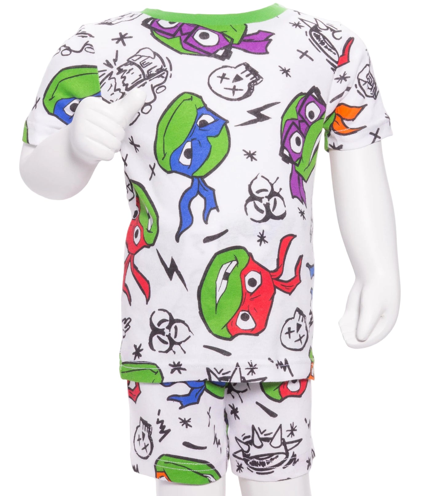 Teenage Mutant Ninja Turtles Kids 4 Piece Pajama Set Short Sleeve Shirts and Shorts Sleepwear Set