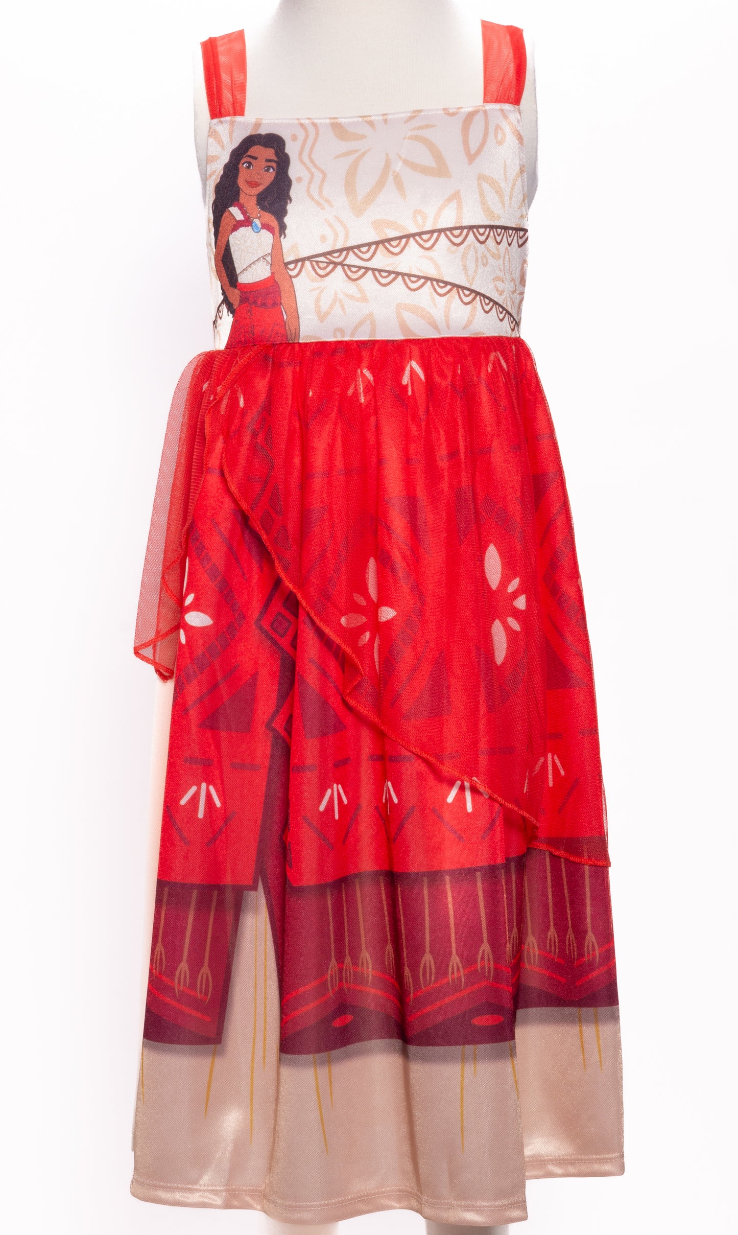 Disney Moana Toddler Girls Nightgown – Sleeveless Princess Sleep Dress with Layered Tulle Skirt