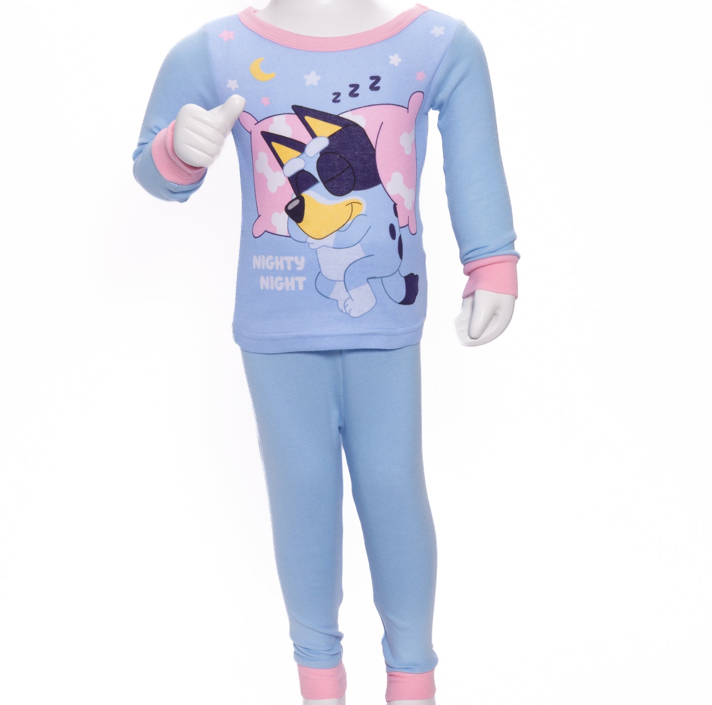 Bluey Toddler Girls 4-Piece Pajama Set Long Sleeve Tops and Pants Cotton Sleepwear