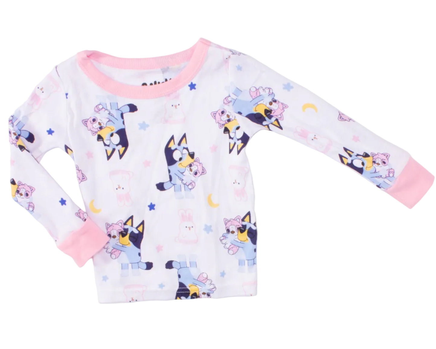 Bluey Toddler Girls 4-Piece Pajama Set Long Sleeve Tops and Pants Cotton Sleepwear