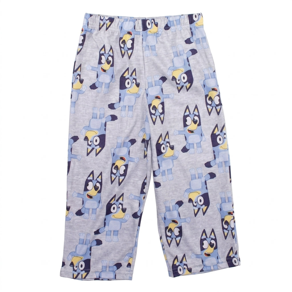 Bluey Toddler Boys 2-Piece Pajama Set, Short Sleeve Graphic Top and Printed Pull-On Pants, Blue and Gray, Sizes 2T 3T 4T