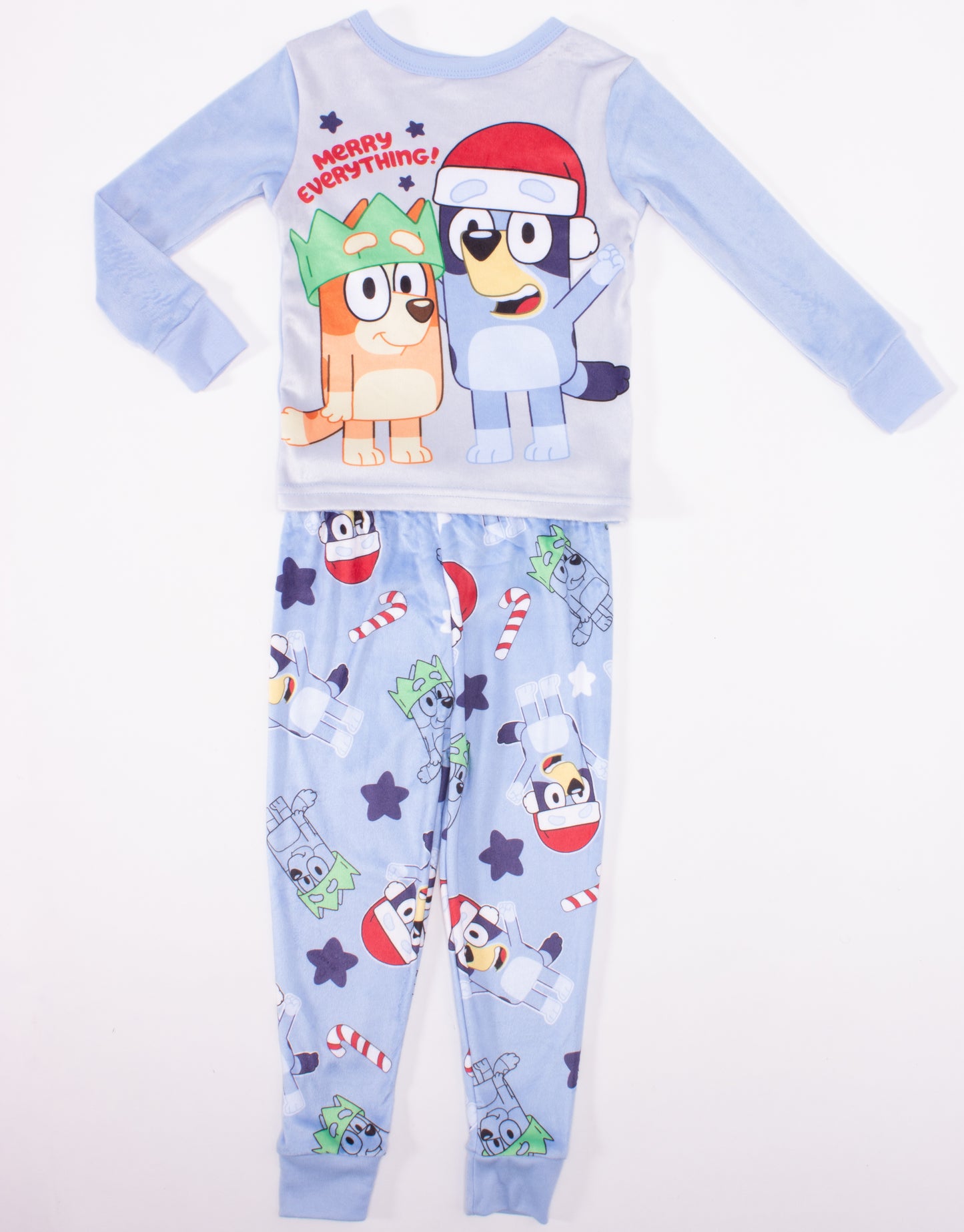 Bluey Toddler Boys Christmas 2-Piece Pajama Set – Long Sleeve Holiday Sleepwear with Printed Pants