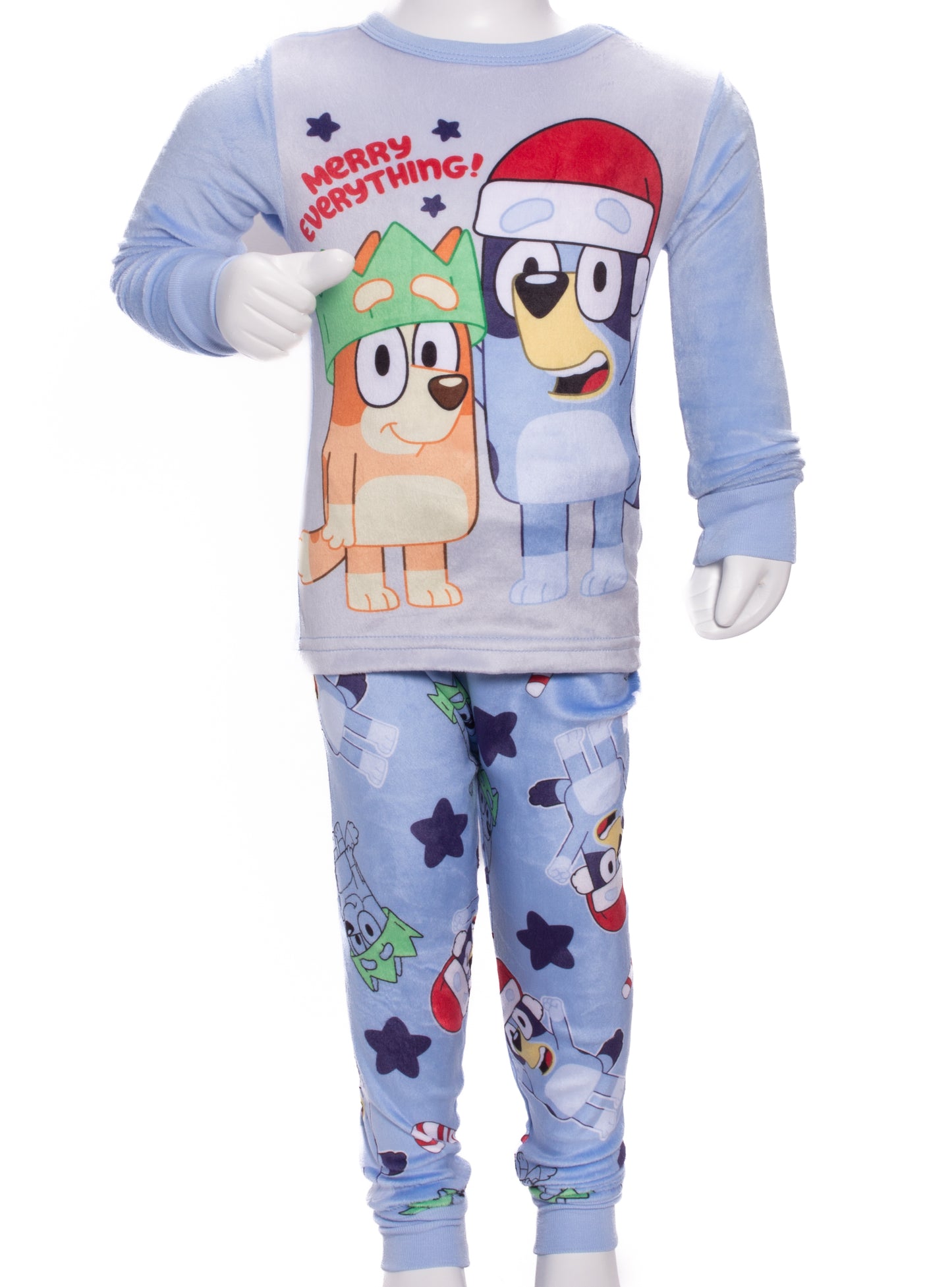 Bluey Toddler Boys Christmas 2-Piece Pajama Set – Long Sleeve Holiday Sleepwear with Printed Pants