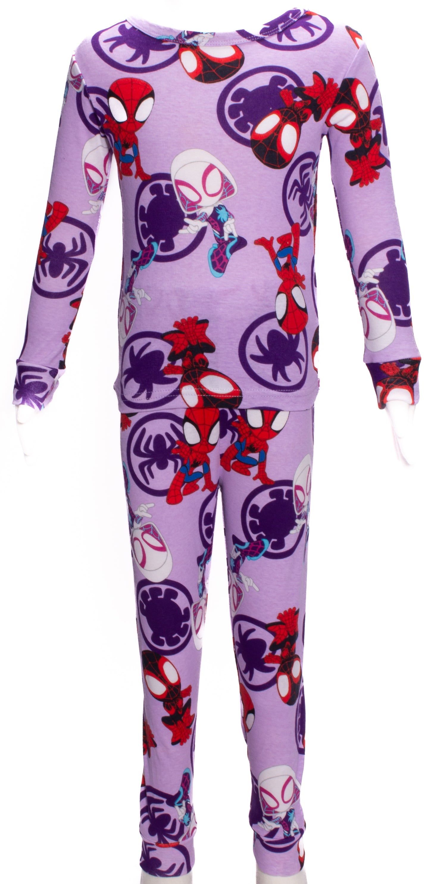 Marvel Spidey Girls 2-Piece Pajama Set – Long Sleeve Top and Pants Sleepwear
