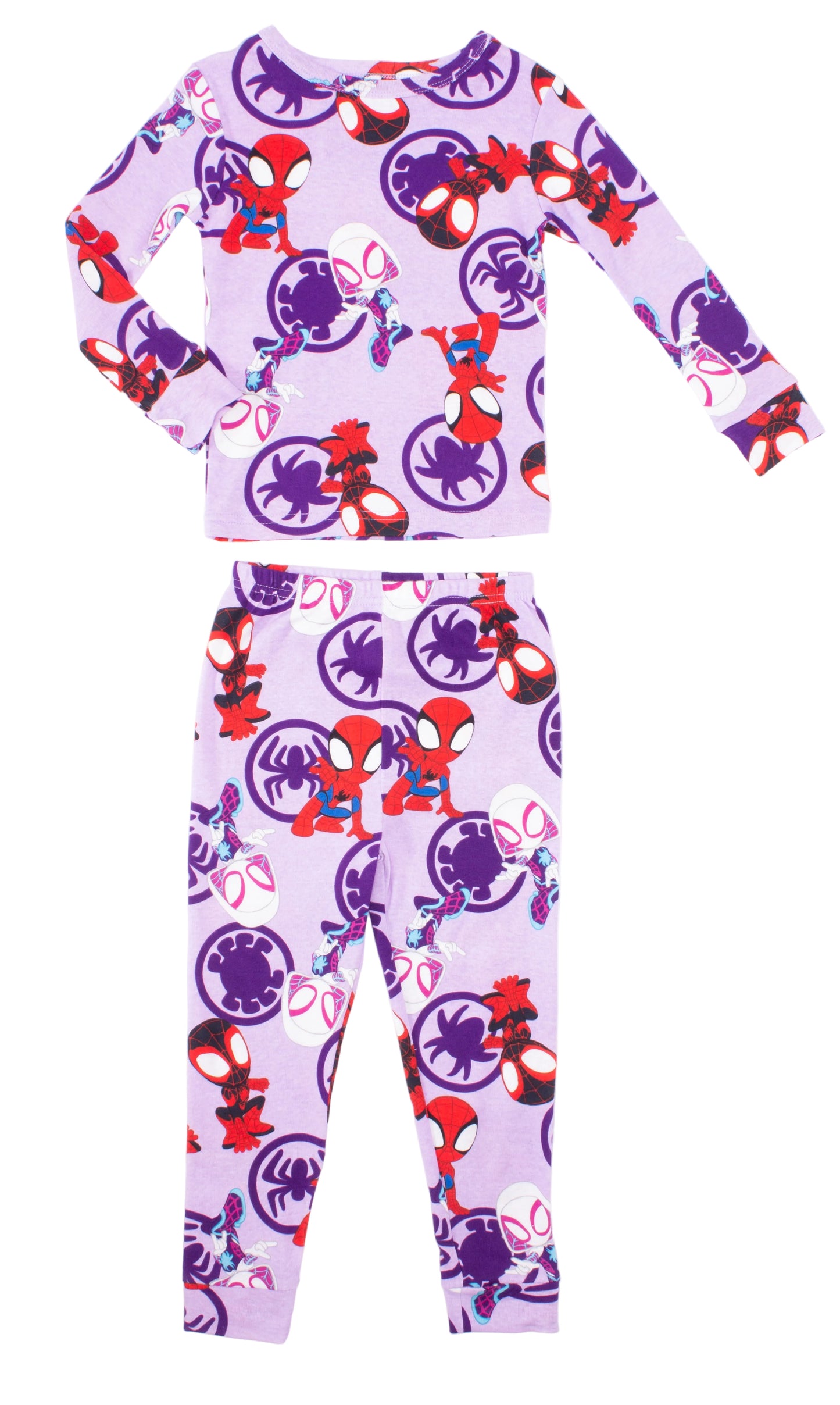 Marvel Spidey Girls 2-Piece Pajama Set – Long Sleeve Top and Pants Sleepwear