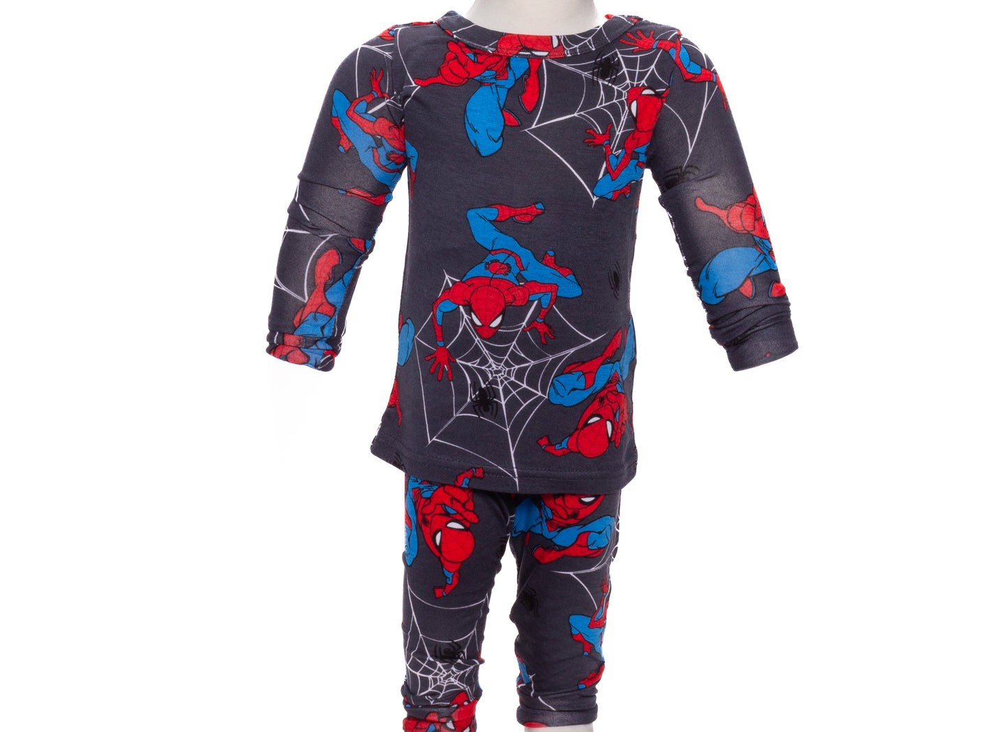 Marvel Spider-Man Boys 2-Piece Long Sleeve Pajama Set – Soft Top and Pants Sleepwear