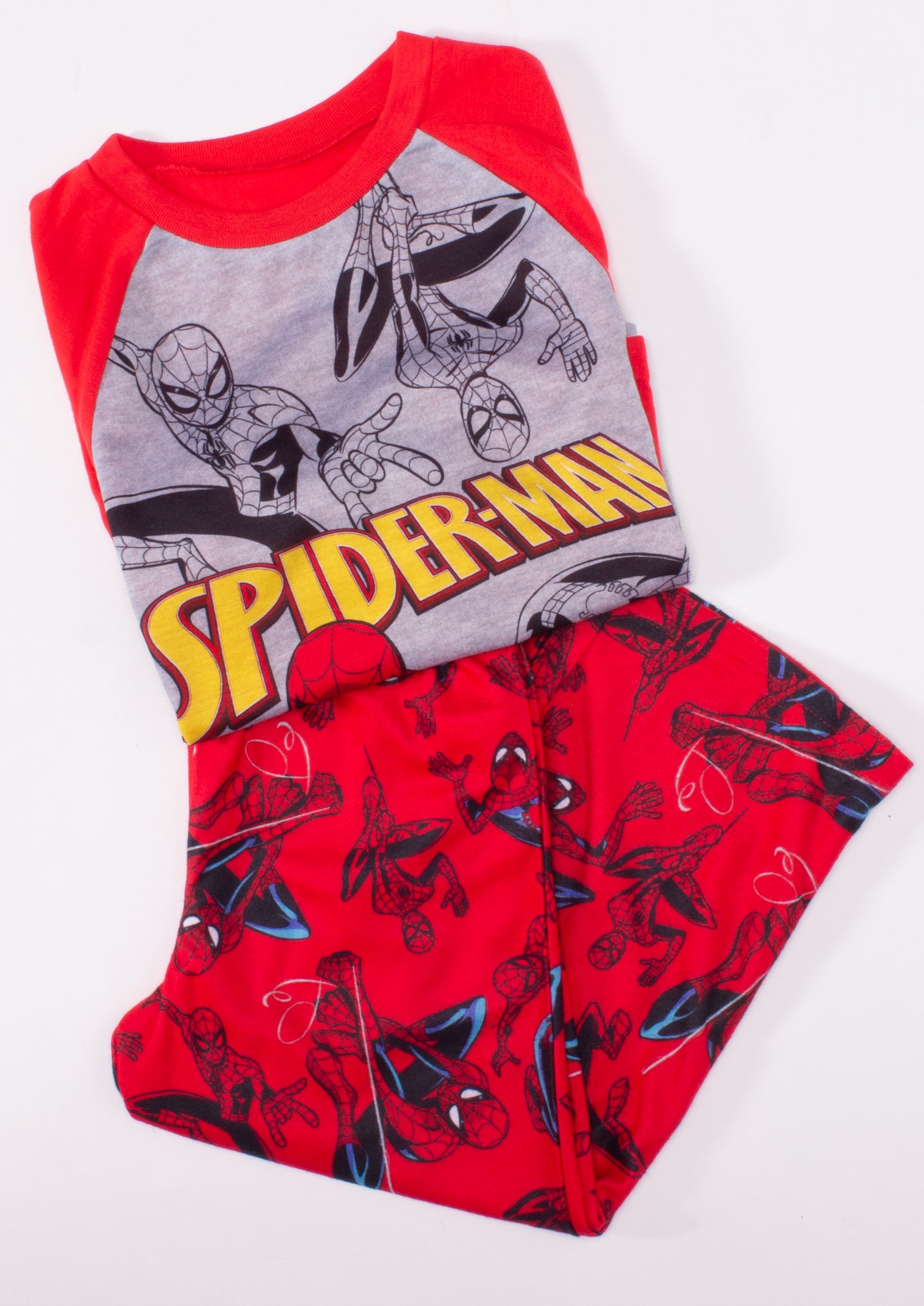 Marvel Spider-Man 2-Piece Pajama Set – Long Sleeve Raglan Top and Pants Sleepwear