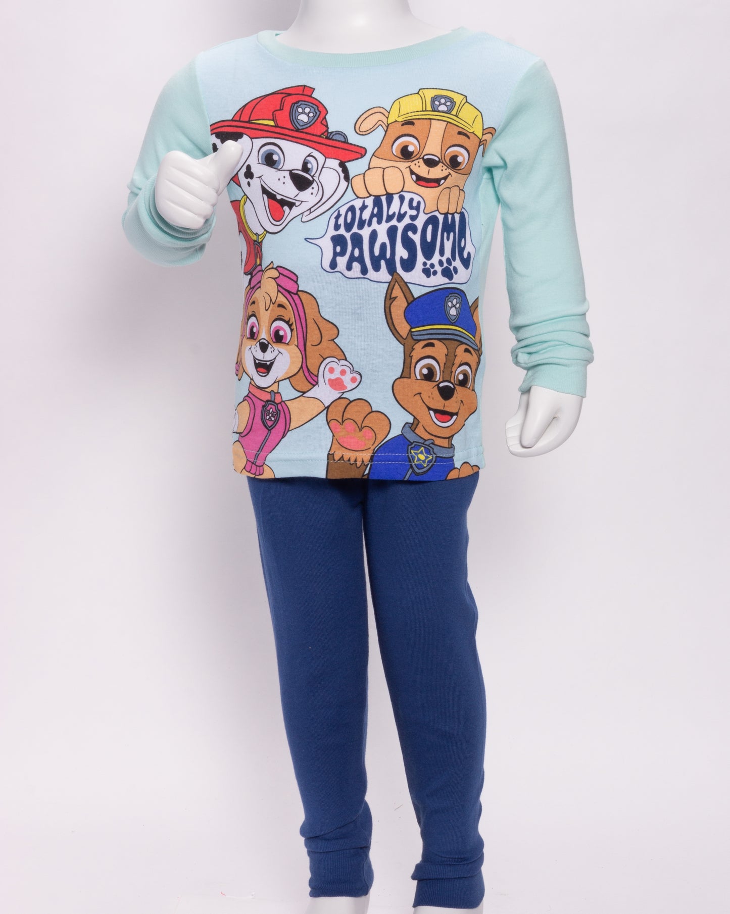 Paw Patrol Boys 4 Piece Pajama Set Long Sleeve Tops and Pants Toddler and Kids Character Sleepwear
