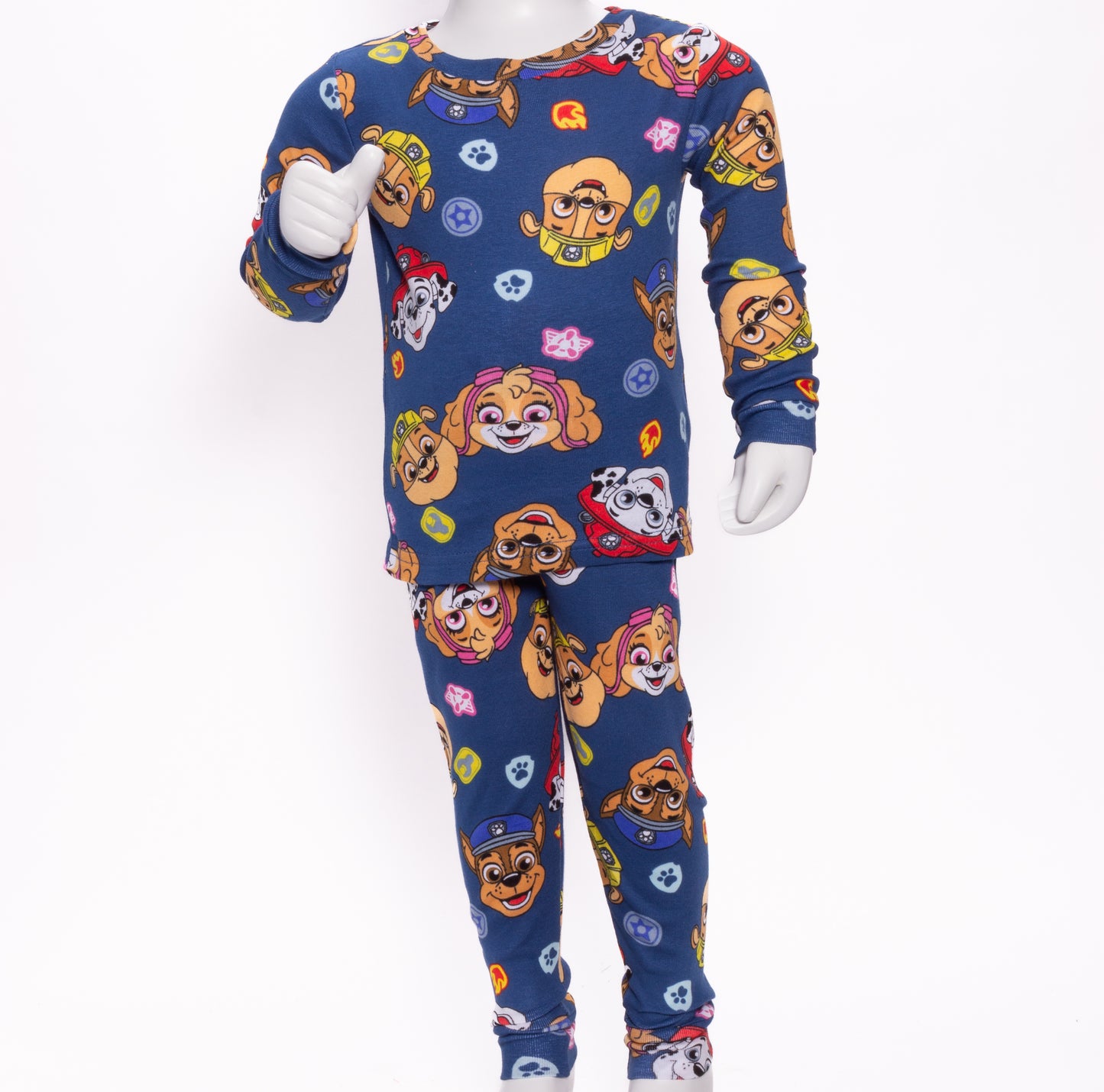 Paw Patrol Boys 4 Piece Pajama Set Long Sleeve Tops and Pants Toddler and Kids Character Sleepwear