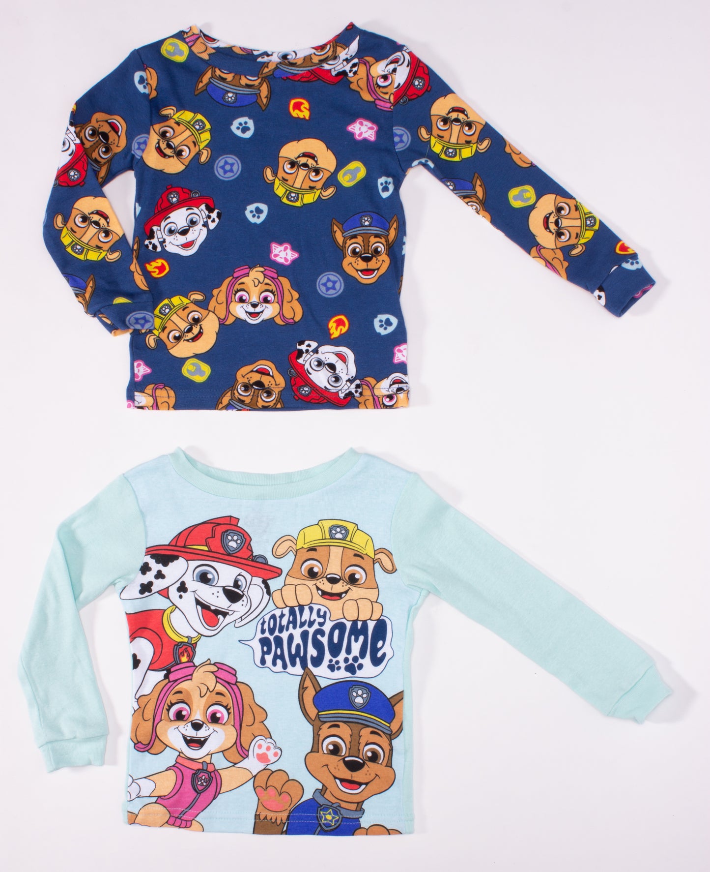 Paw Patrol Boys 4 Piece Pajama Set Long Sleeve Tops and Pants Toddler and Kids Character Sleepwear