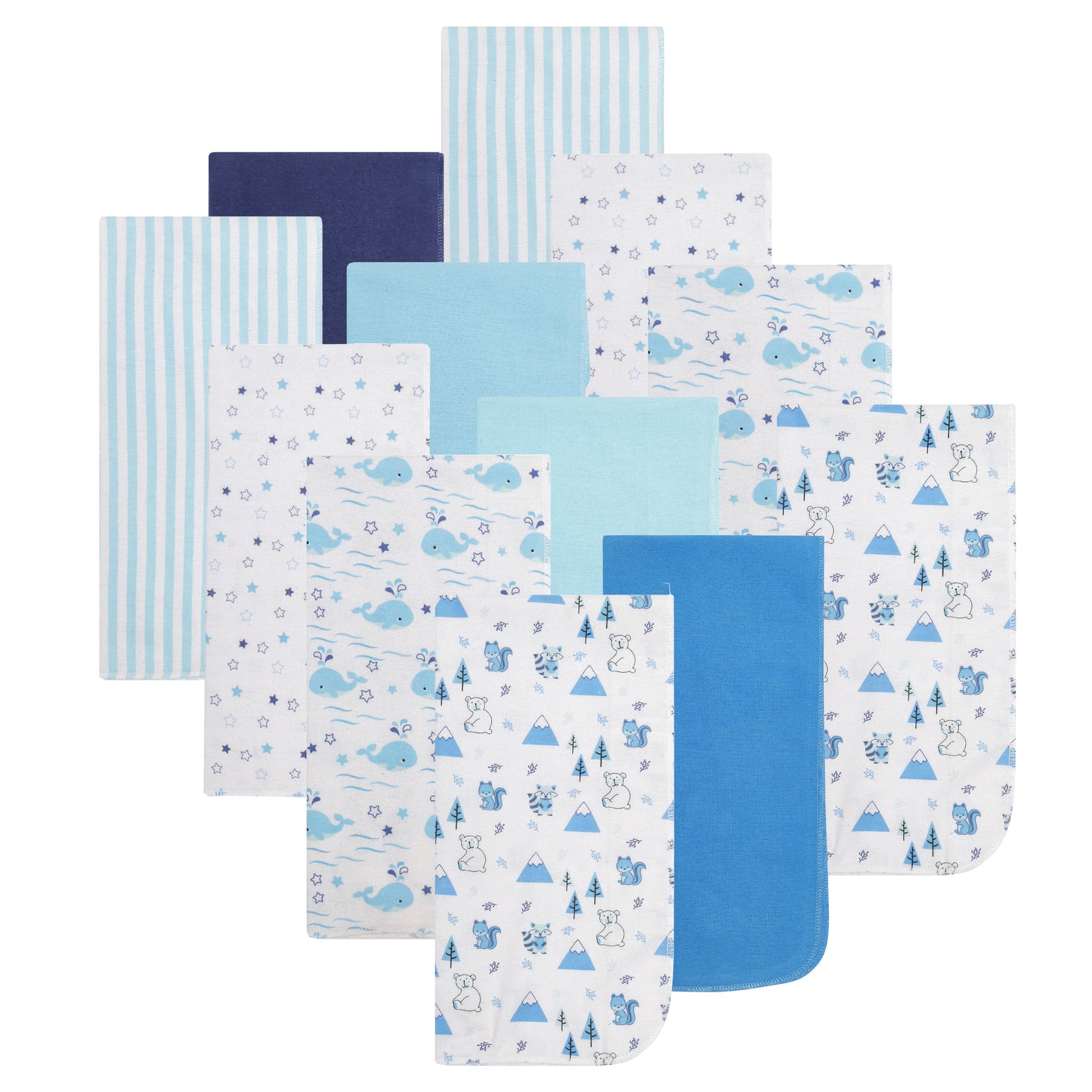 12 Pack Burp Cloths for Baby Boy
